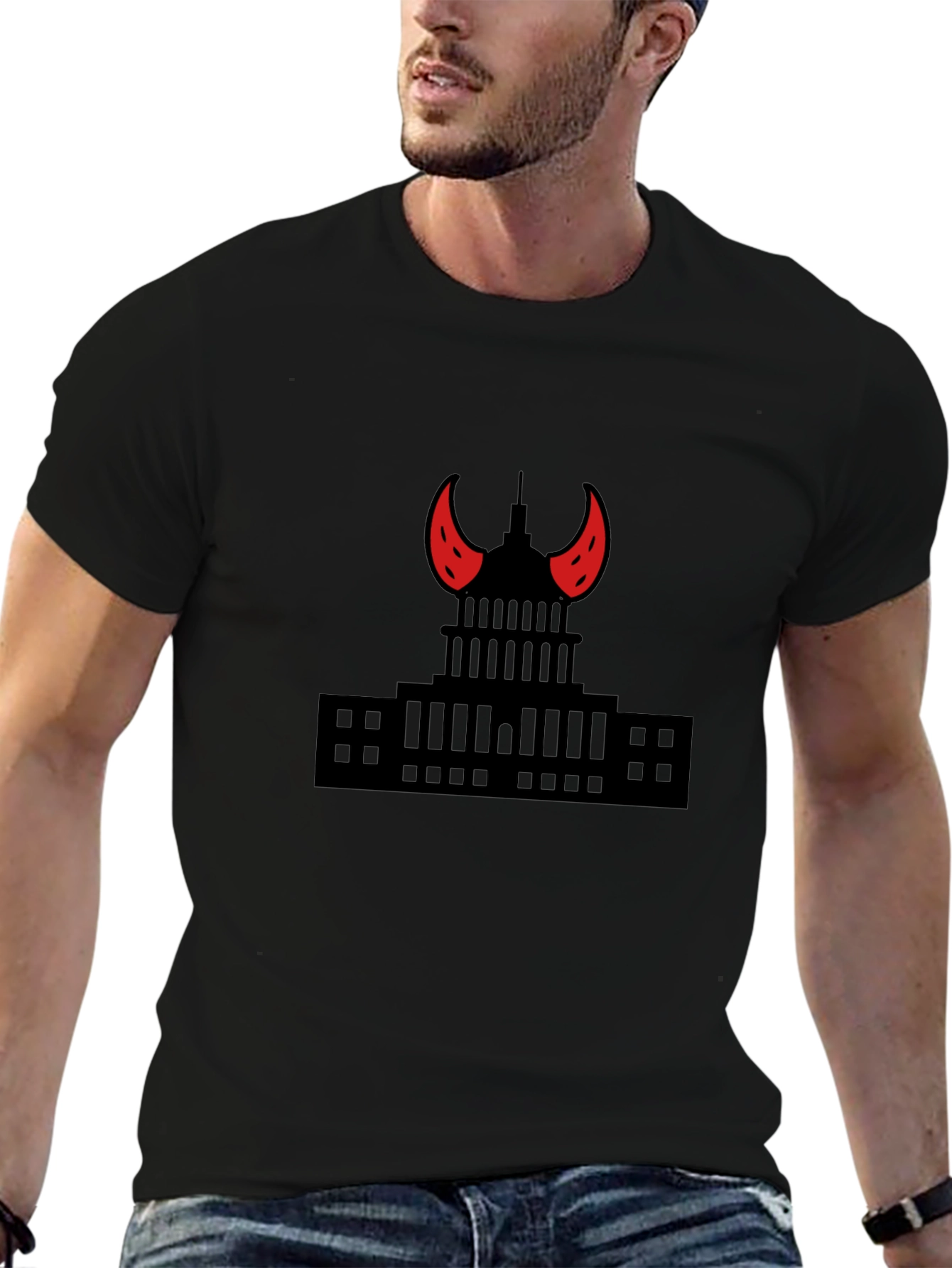 Capitol Devil Horns Graphic T-Shirt - Black