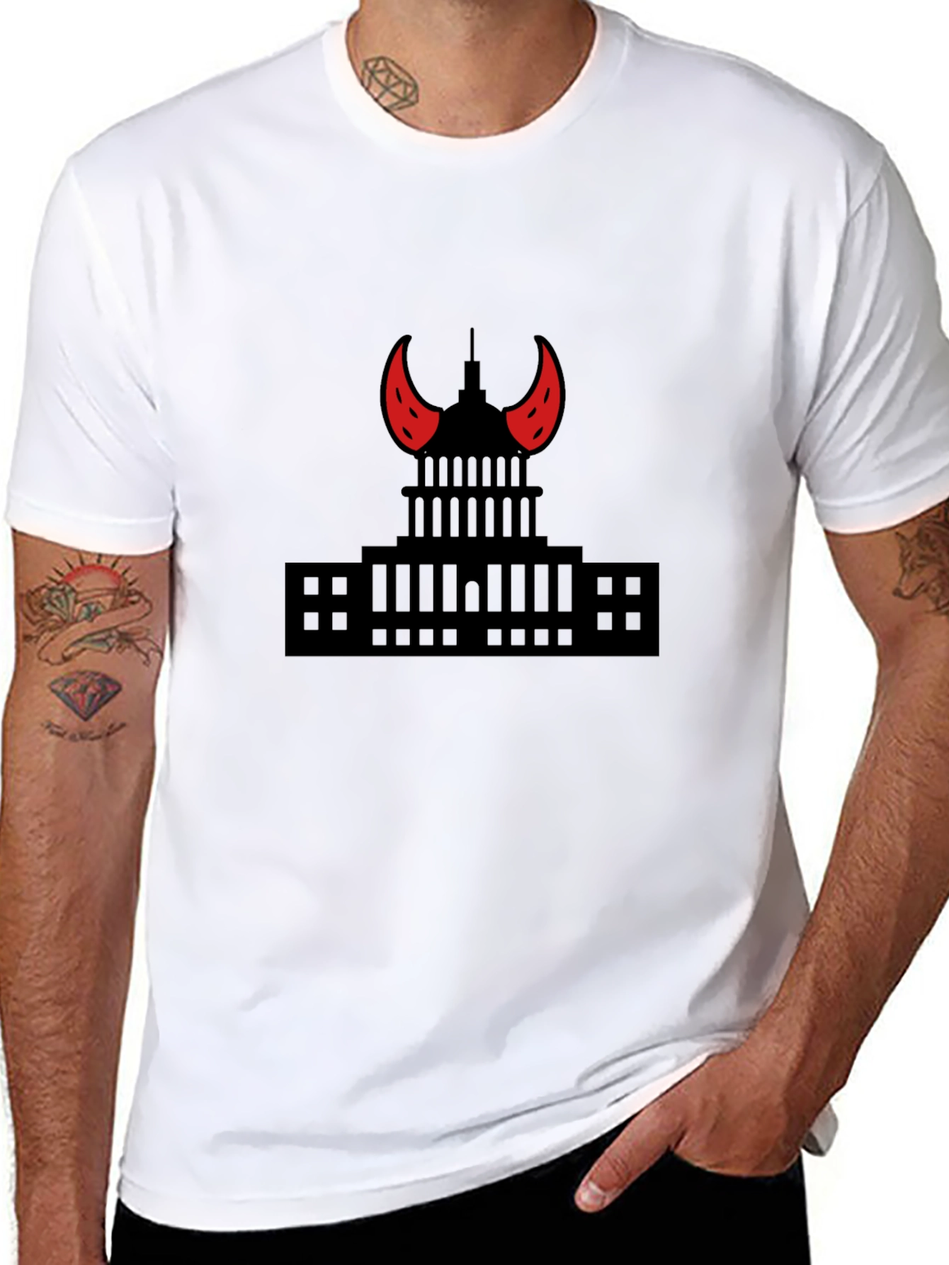 Capitol Devil Horns Graphic T-Shirt - Black