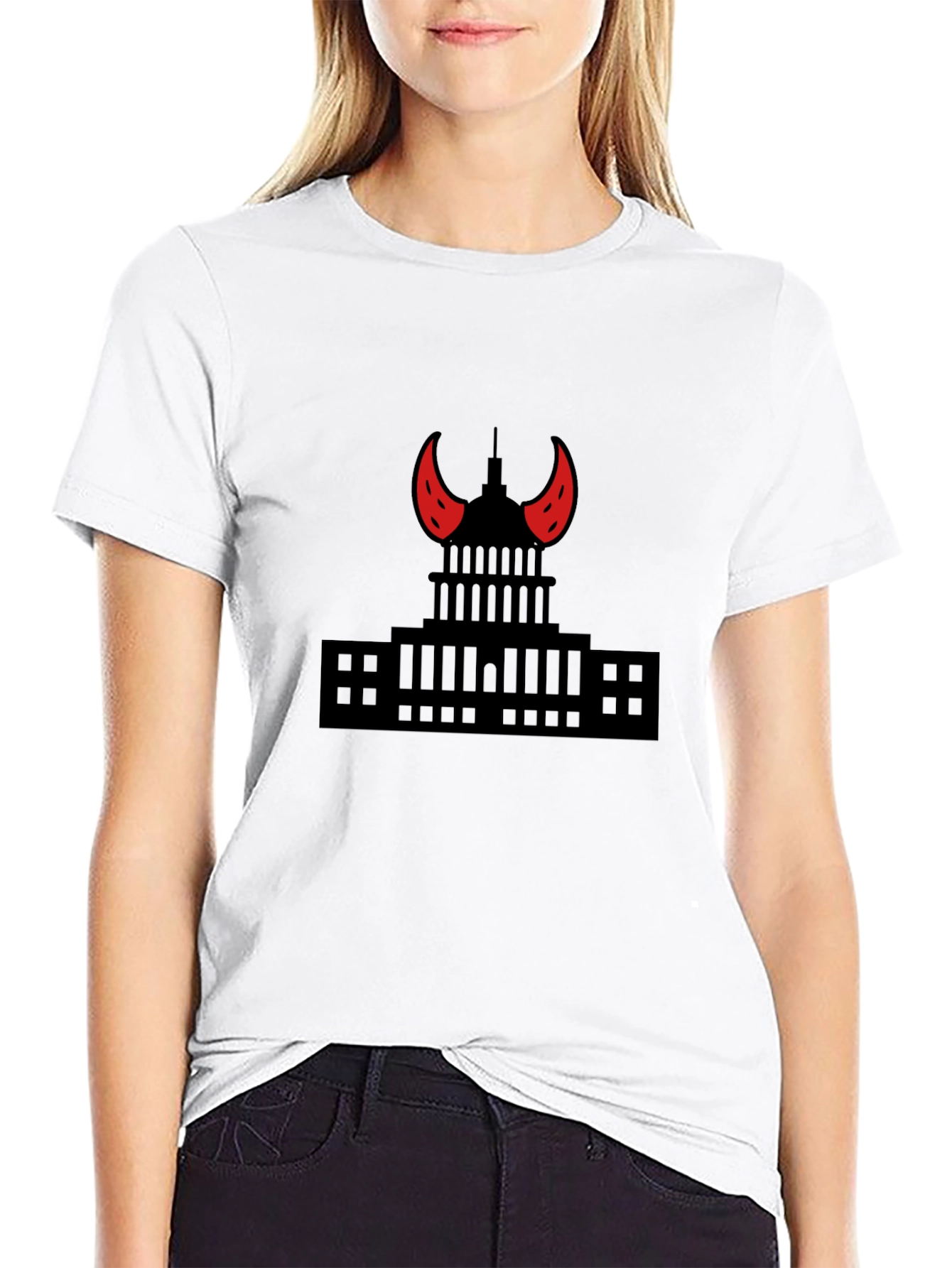 Capitol Devil Horns Graphic T-Shirt - Black