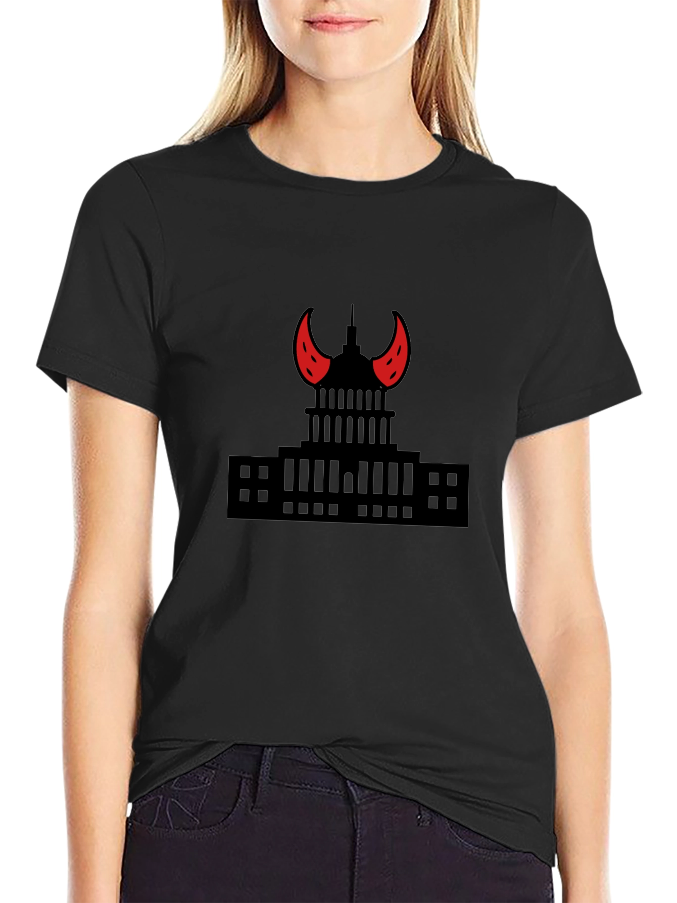 Capitol Devil Horns Graphic T-Shirt - Black