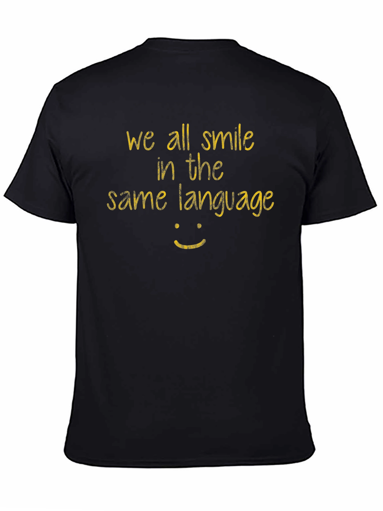 We All Smile T-Shirt - Black Casual Tee