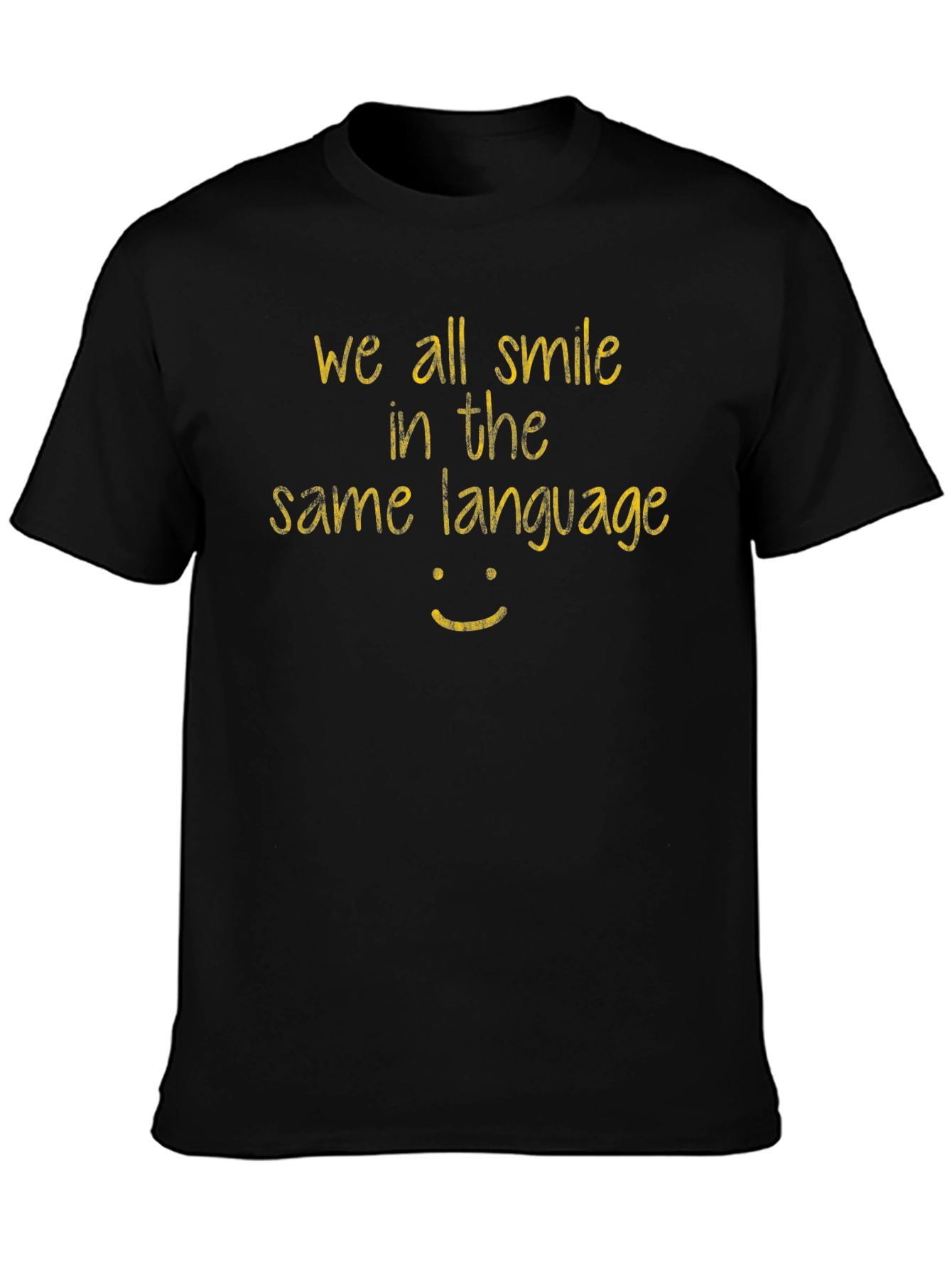We All Smile T-Shirt - Black Casual Tee