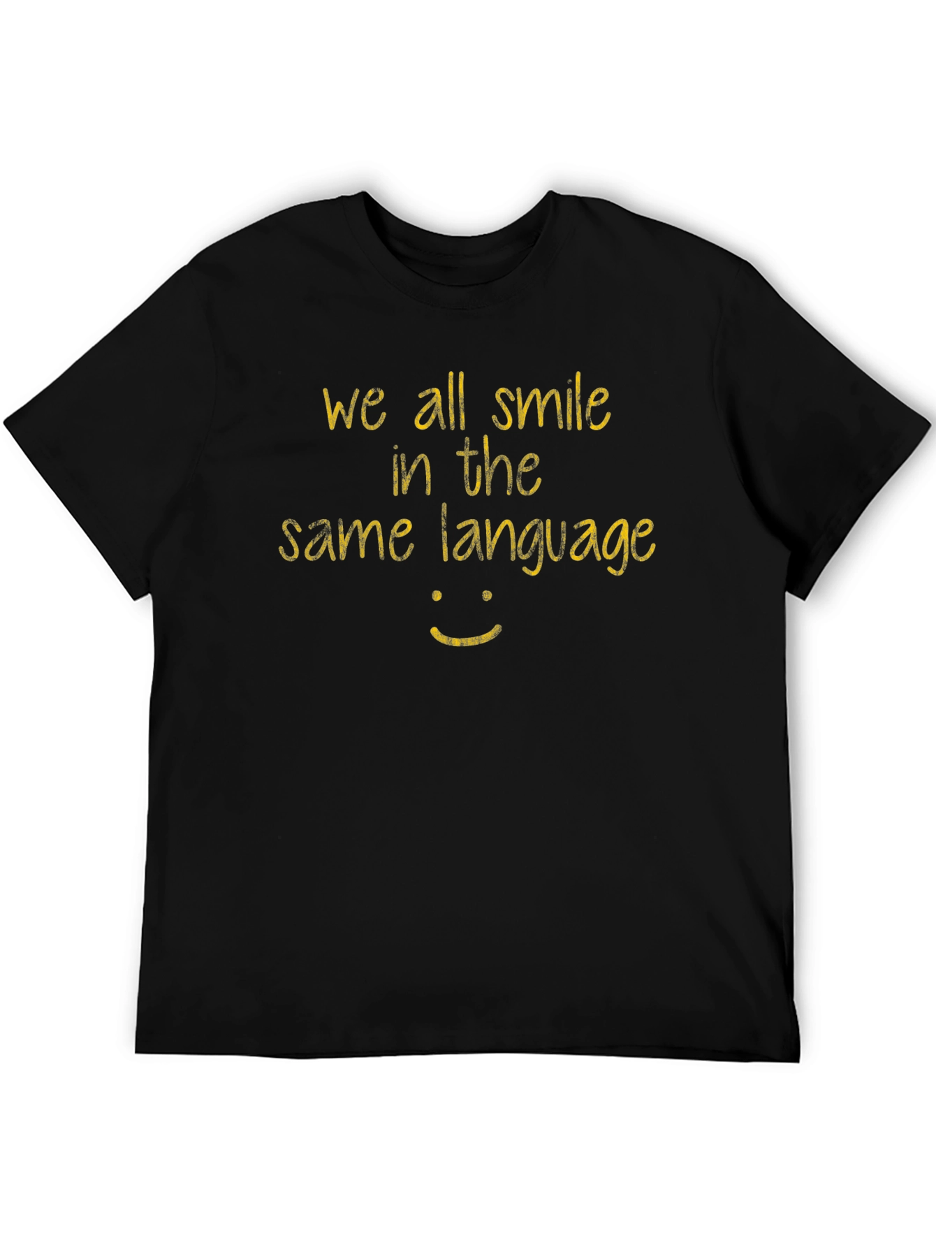 We All Smile T-Shirt - Black Casual Tee