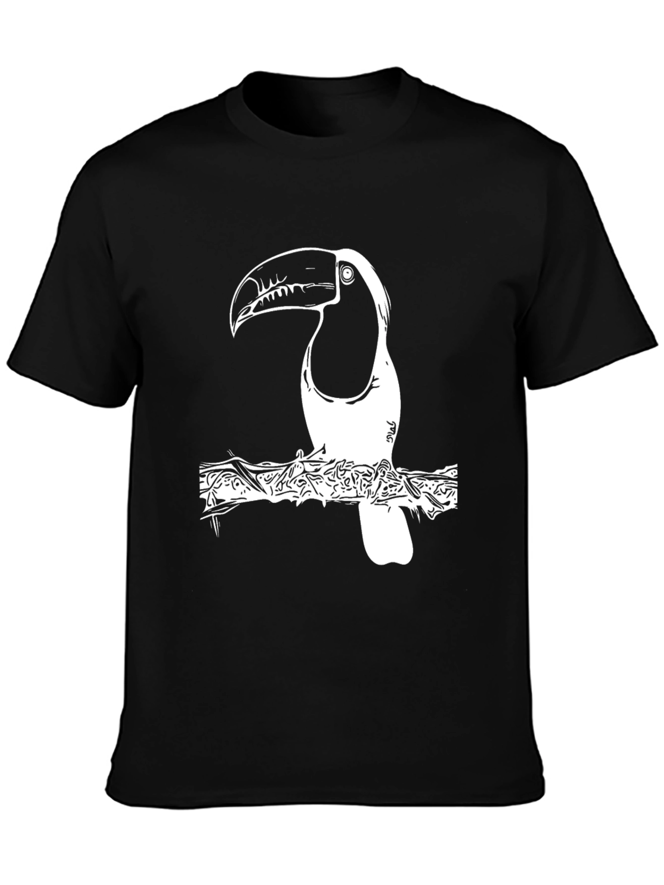 Toucan Graphic T-Shirt - Black Cotton Tee