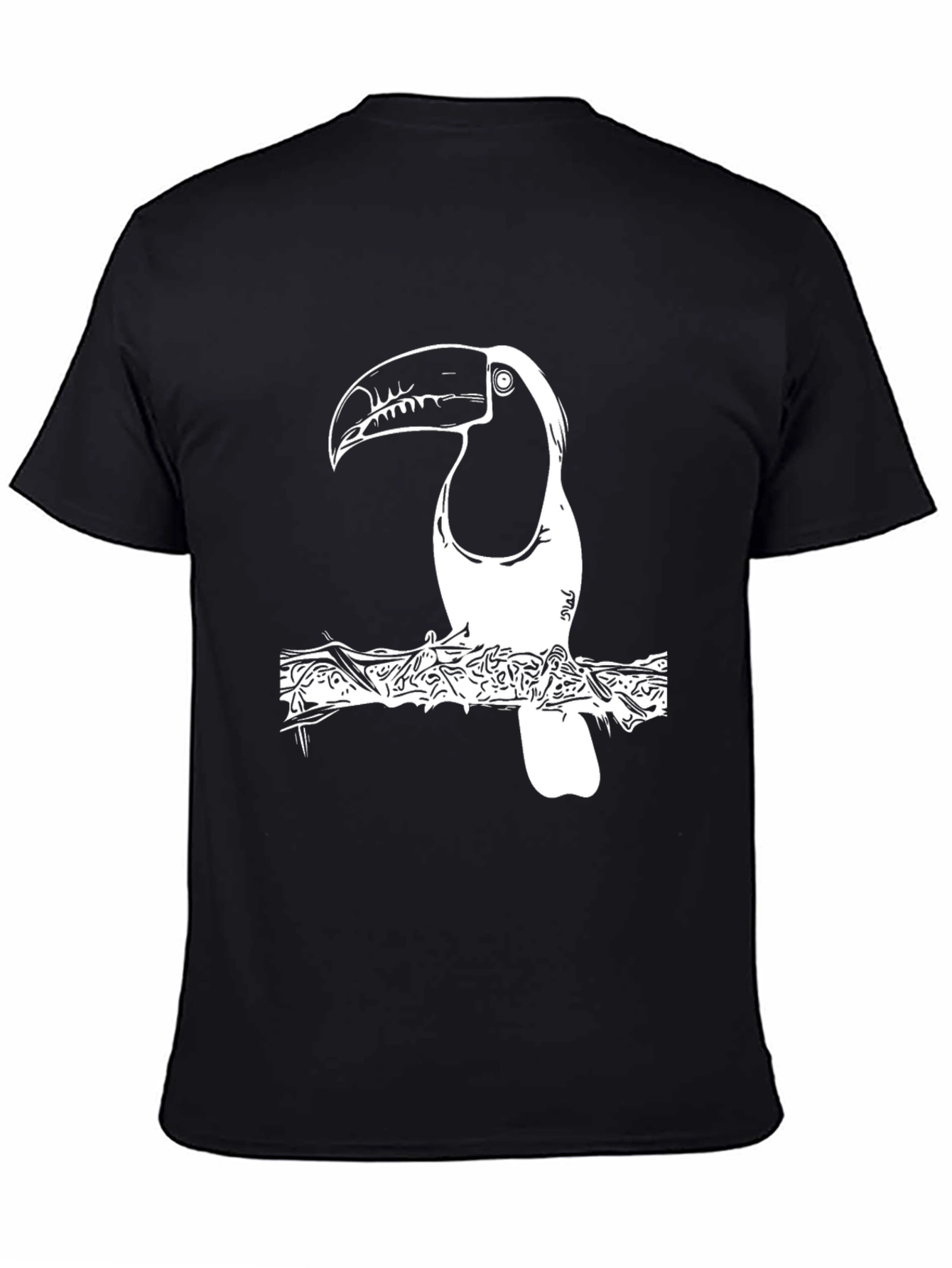 Toucan Graphic T-Shirt - Black Cotton Tee