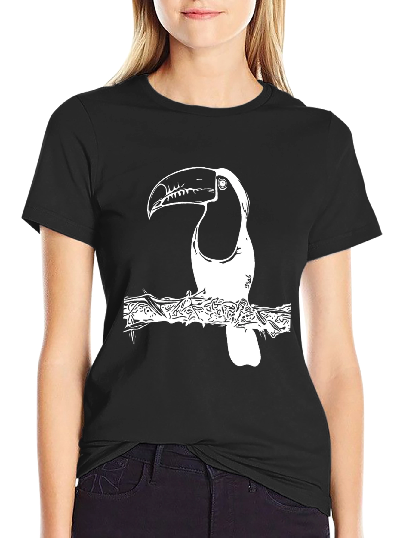 Toucan Graphic T-Shirt - Black Cotton Tee