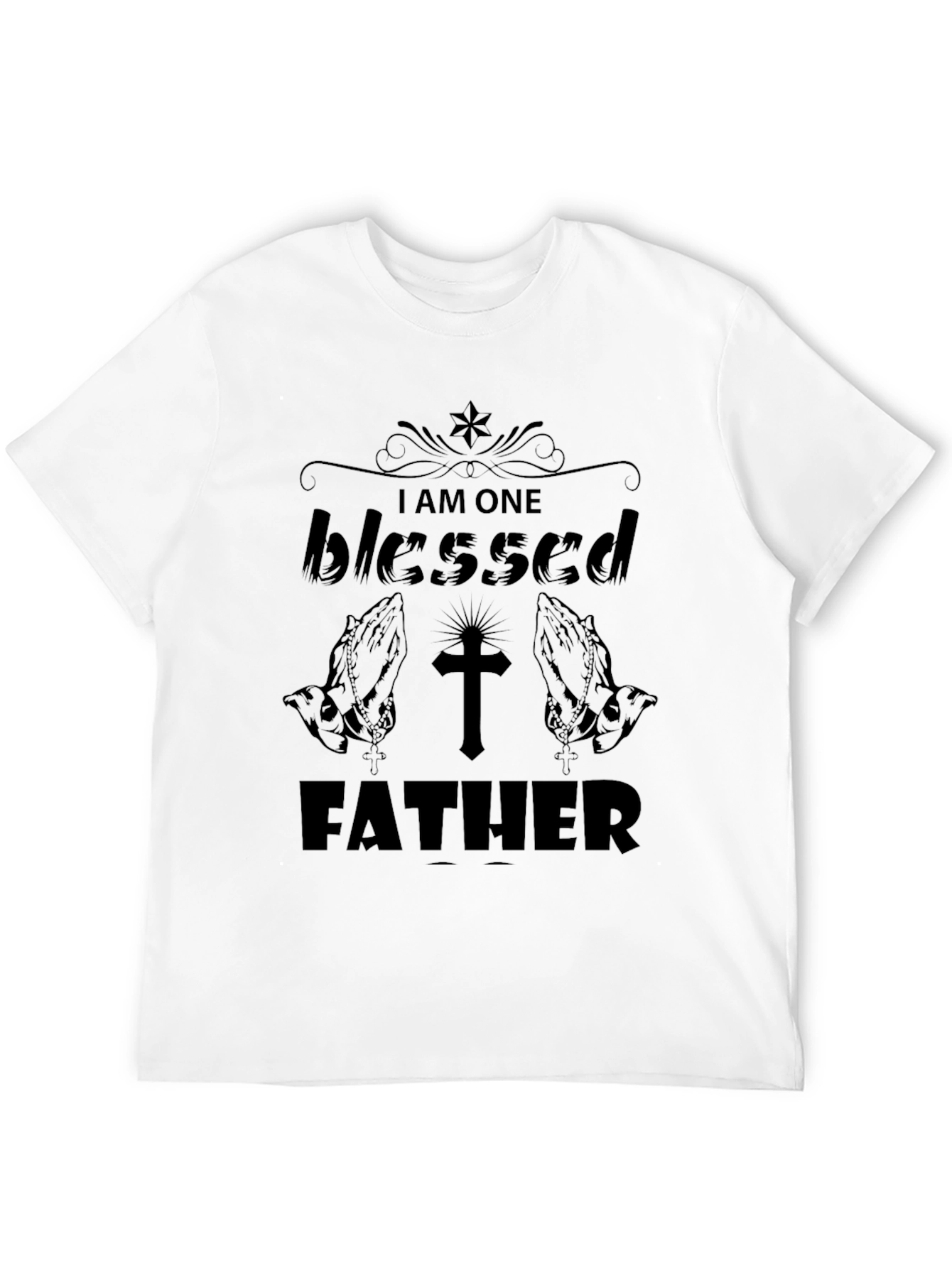 Blessed Father Graphic Tee - Religious Mens Shirt