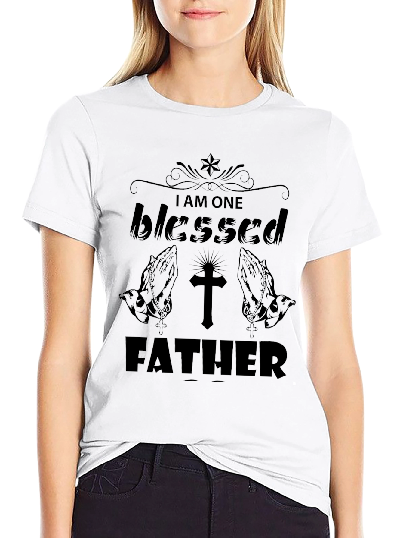 Blessed Father Graphic Tee - Religious Mens Shirt