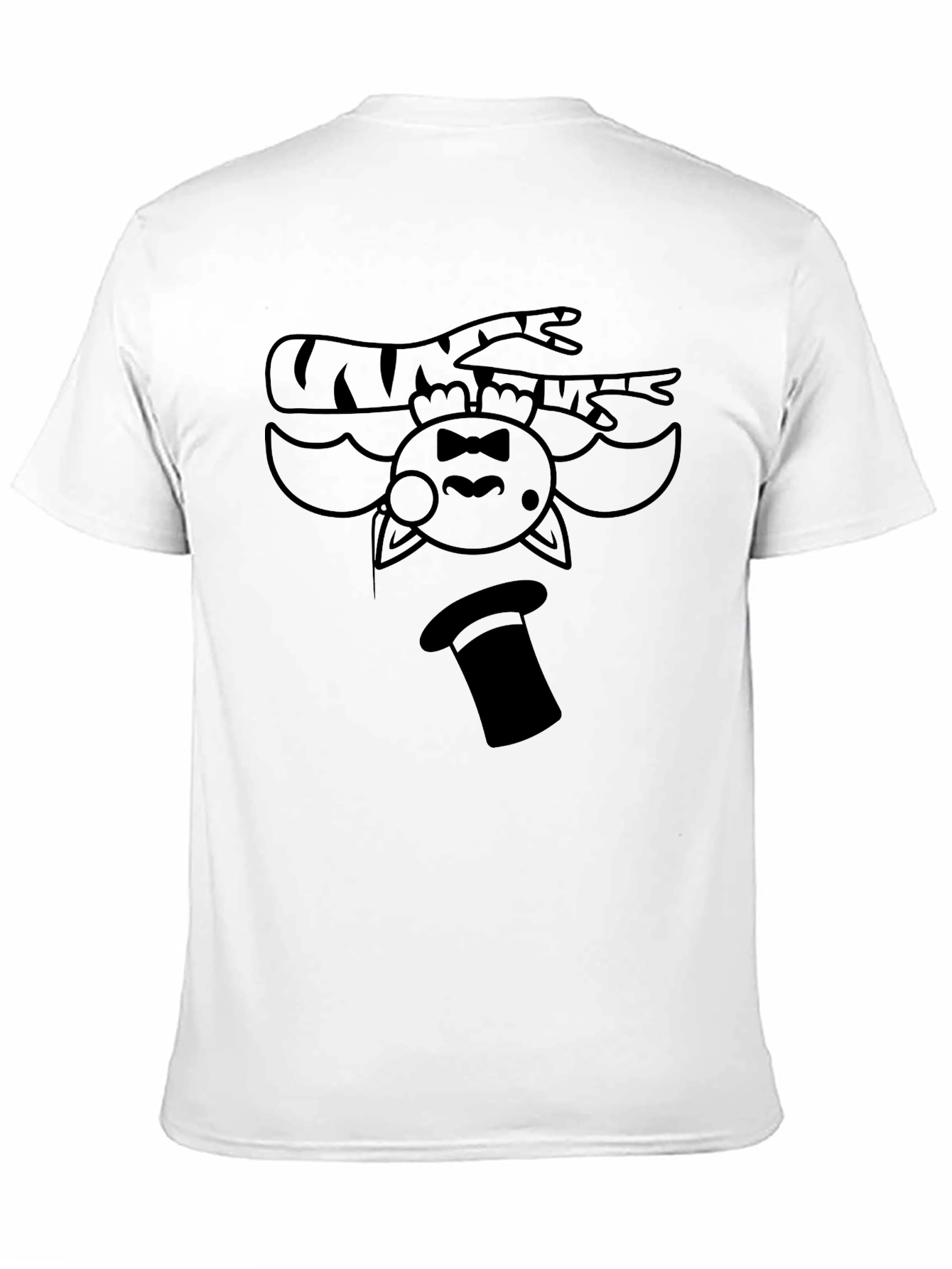 Upside Down Cat Magician Graphic Tee - Black