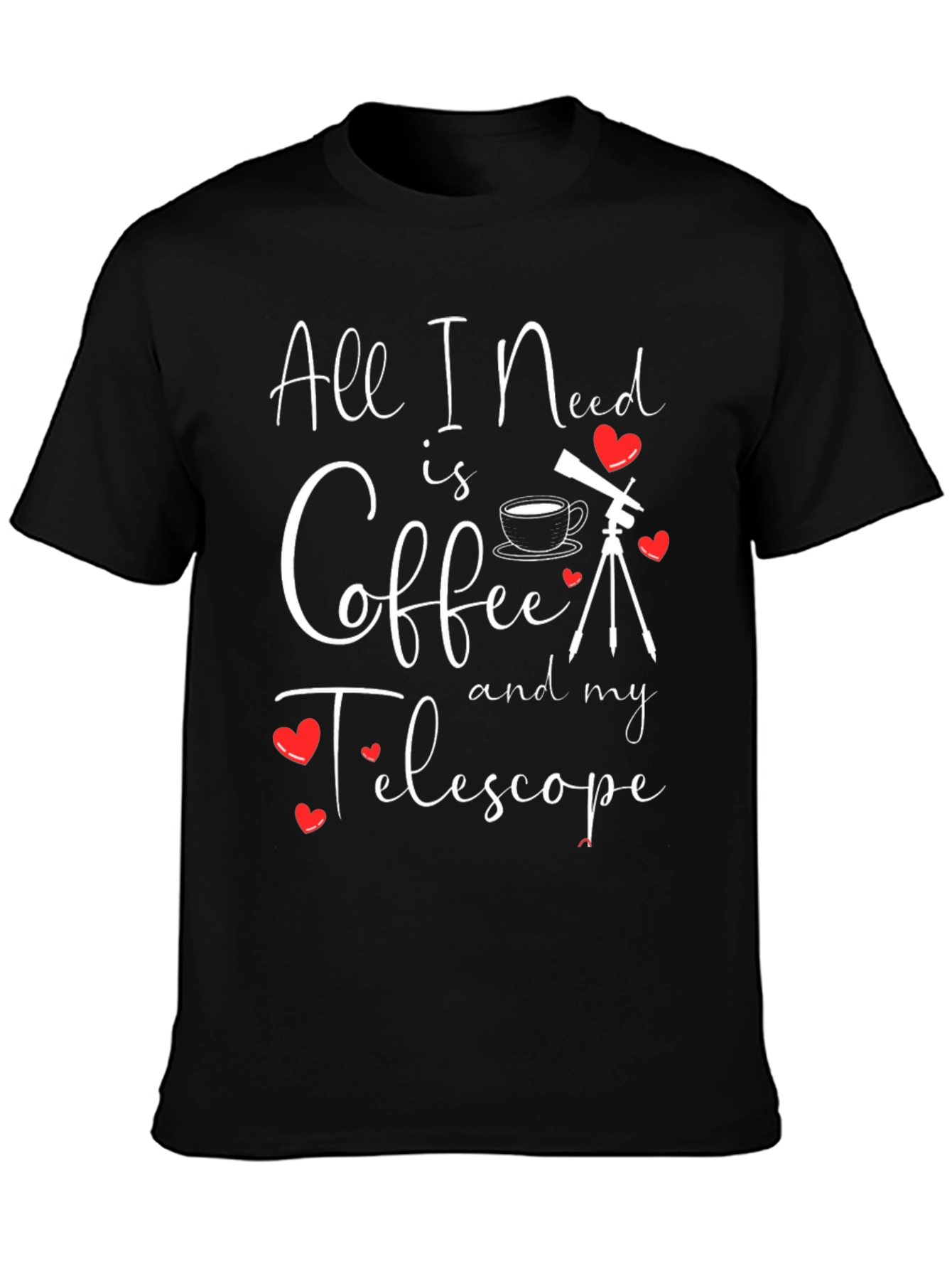 Coffee and Telescope Graphic T-Shirt
