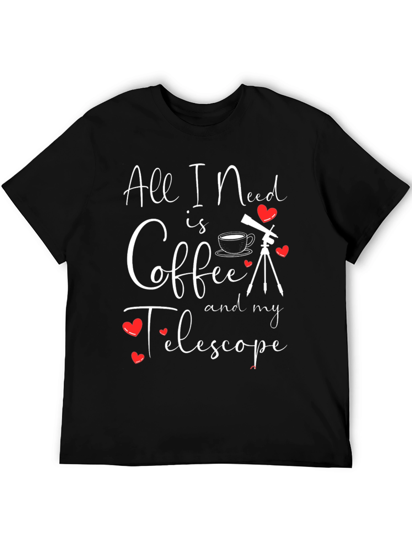 Coffee and Telescope Graphic T-Shirt