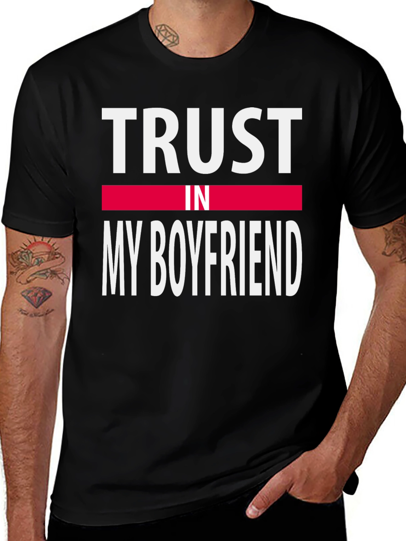 Trust In My Boyfriend Tee - Black