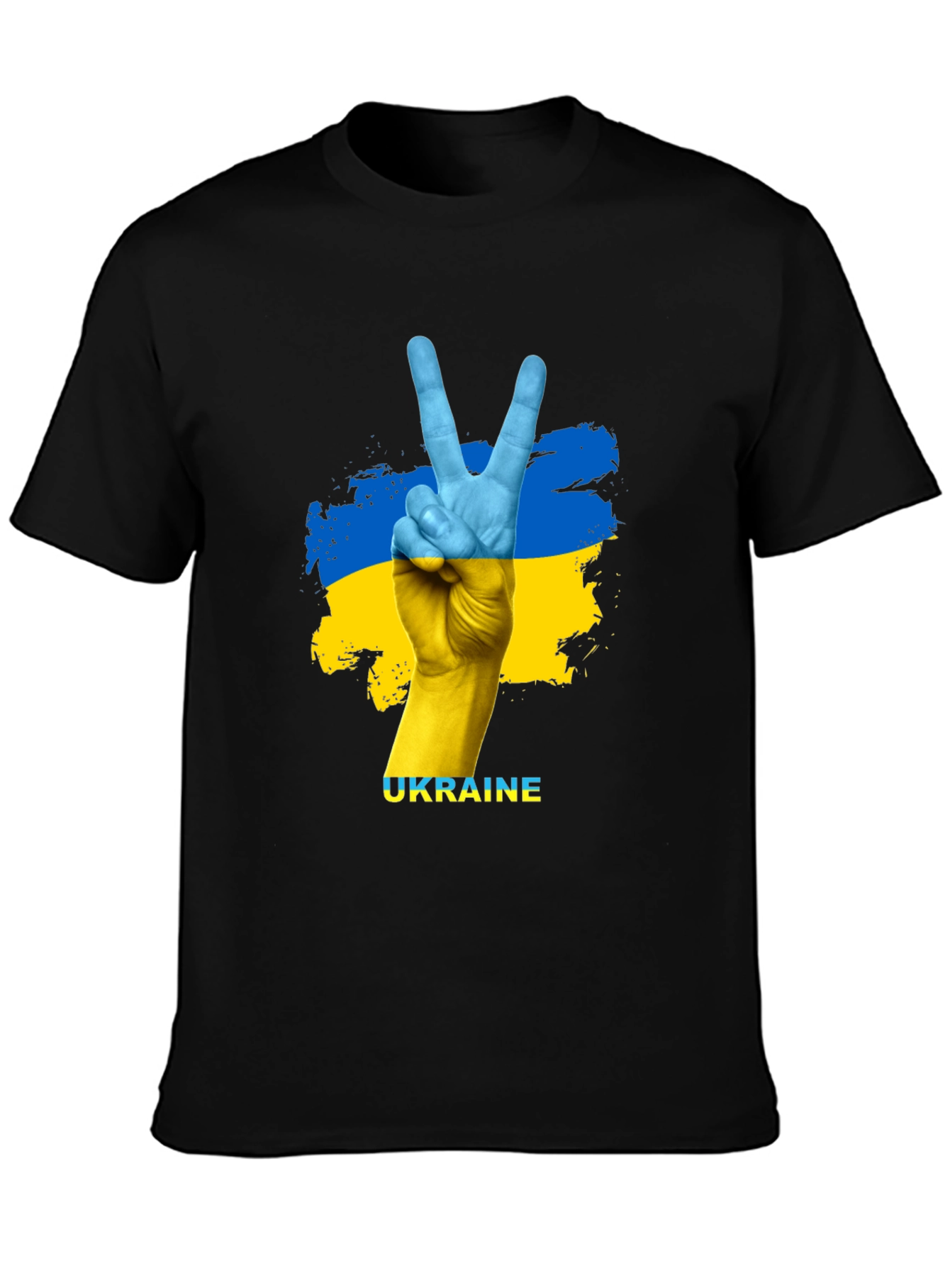 Ukraine Flag Peace Sign Graphic T-Shirt