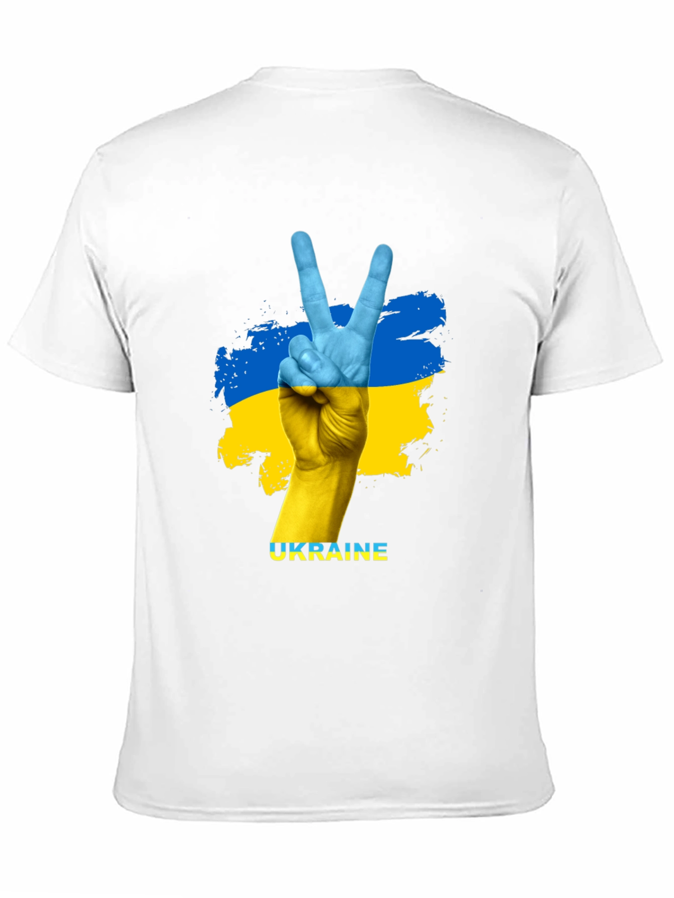 Ukraine Flag Peace Sign Graphic T-Shirt