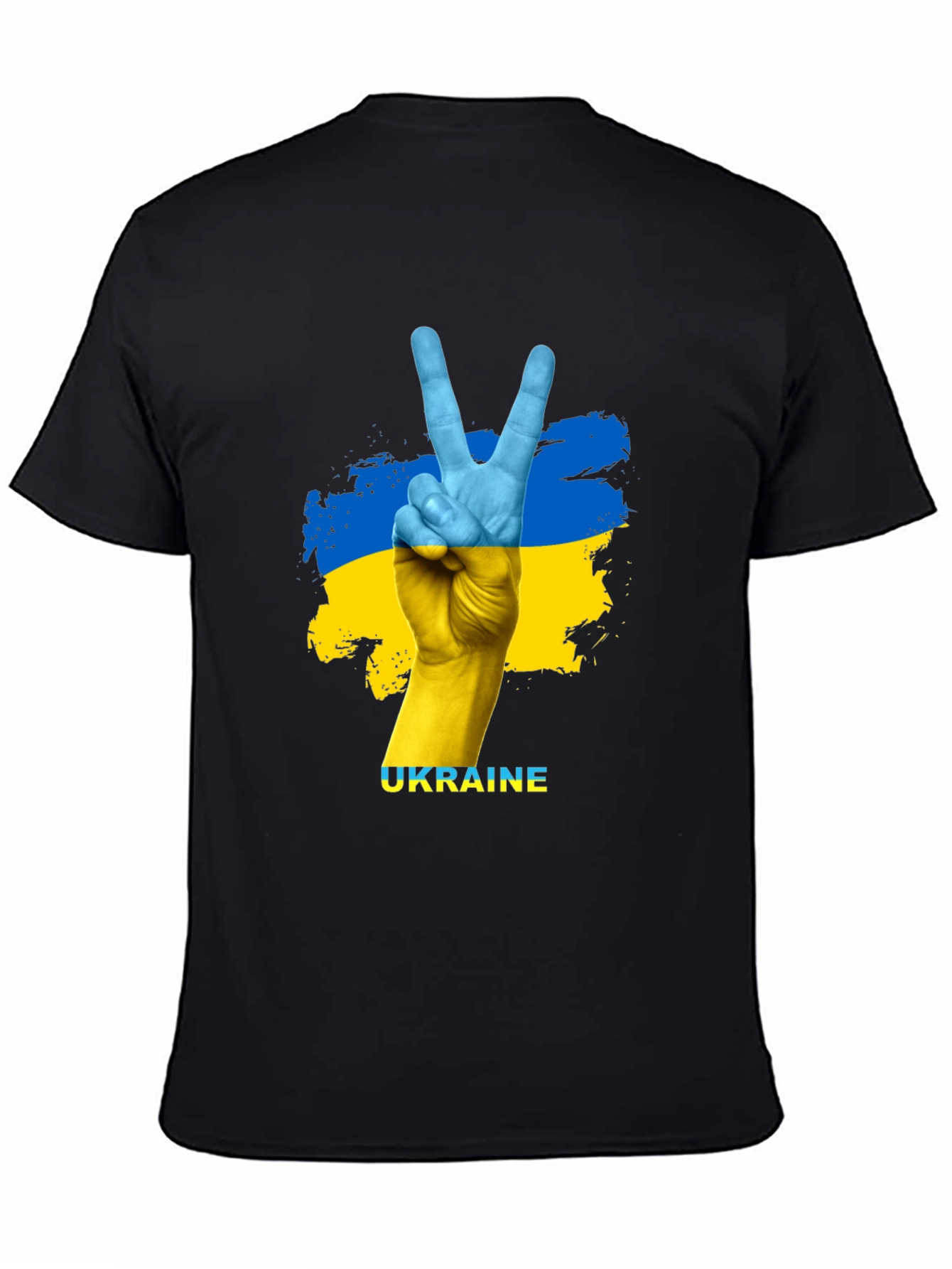 Ukraine Flag Peace Sign Graphic T-Shirt