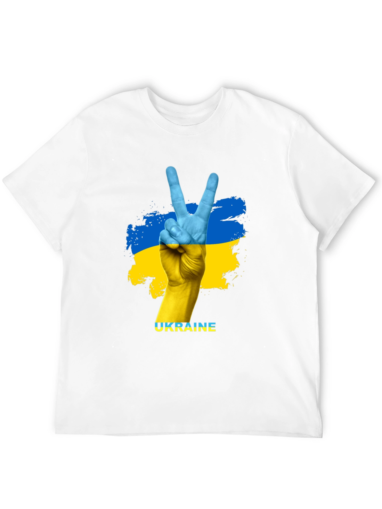 Ukraine Flag Peace Sign Graphic T-Shirt