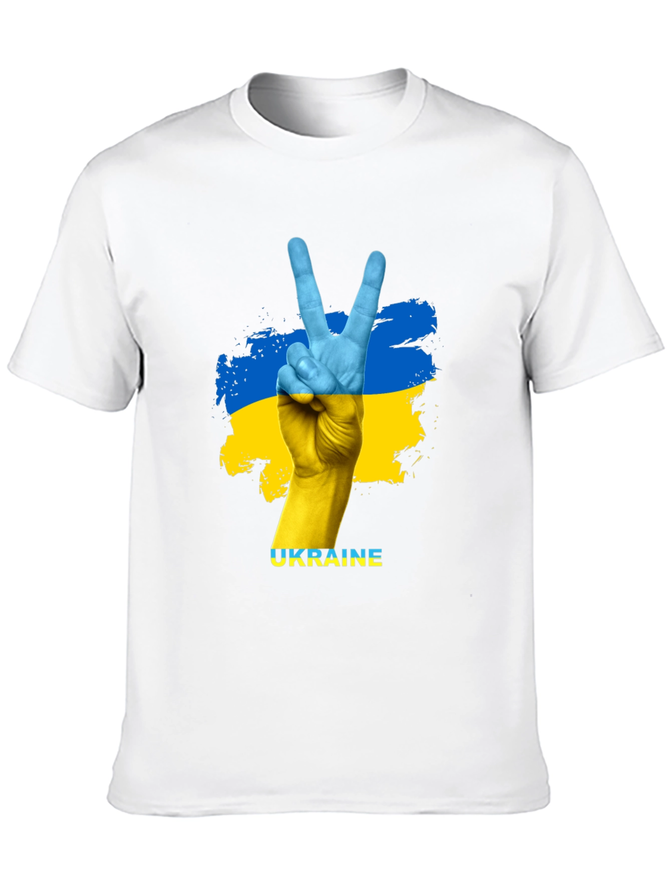 Ukraine Flag Peace Sign Graphic T-Shirt
