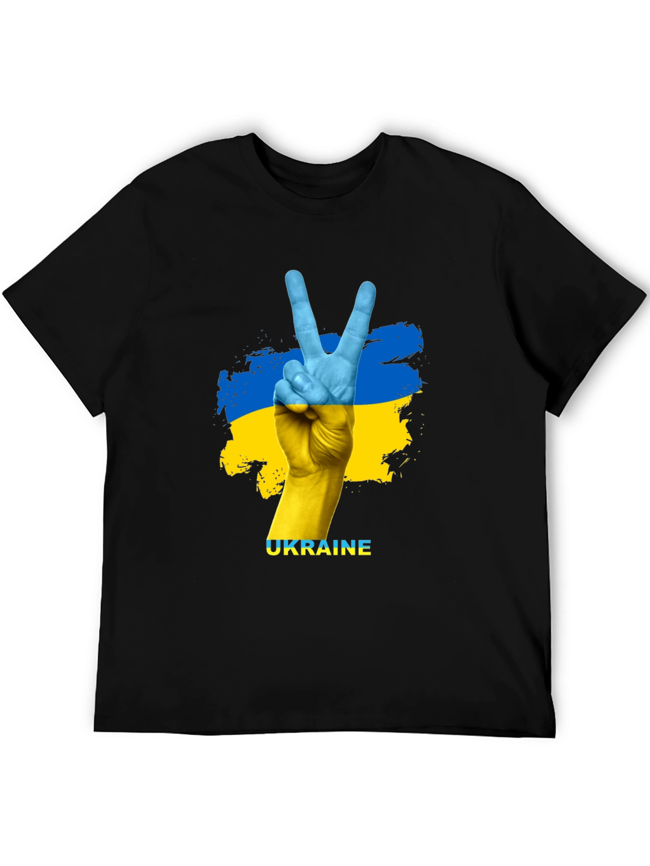 Ukraine Flag Peace Sign Graphic T-Shirt