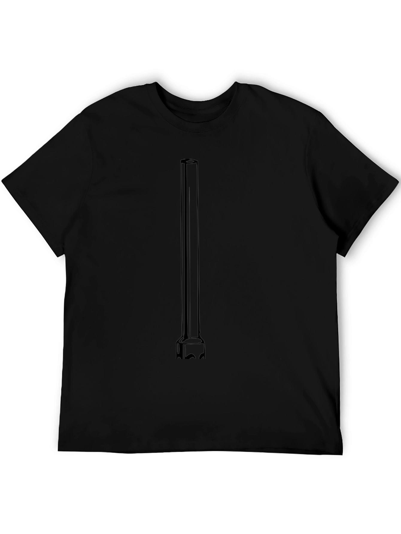 Novelty Black T-Shirt with Abstract Tool Graphic