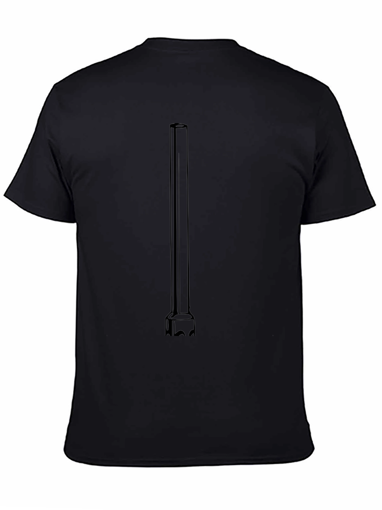 Novelty Black T-Shirt with Abstract Tool Graphic