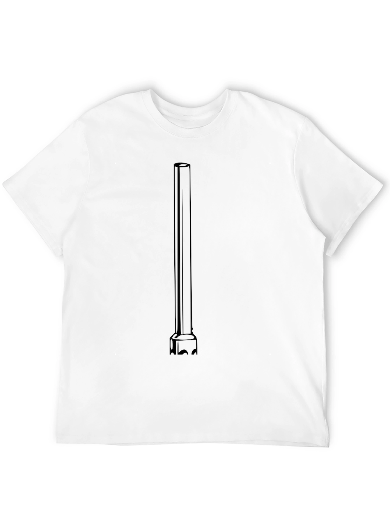 Novelty Black T-Shirt with Abstract Tool Graphic