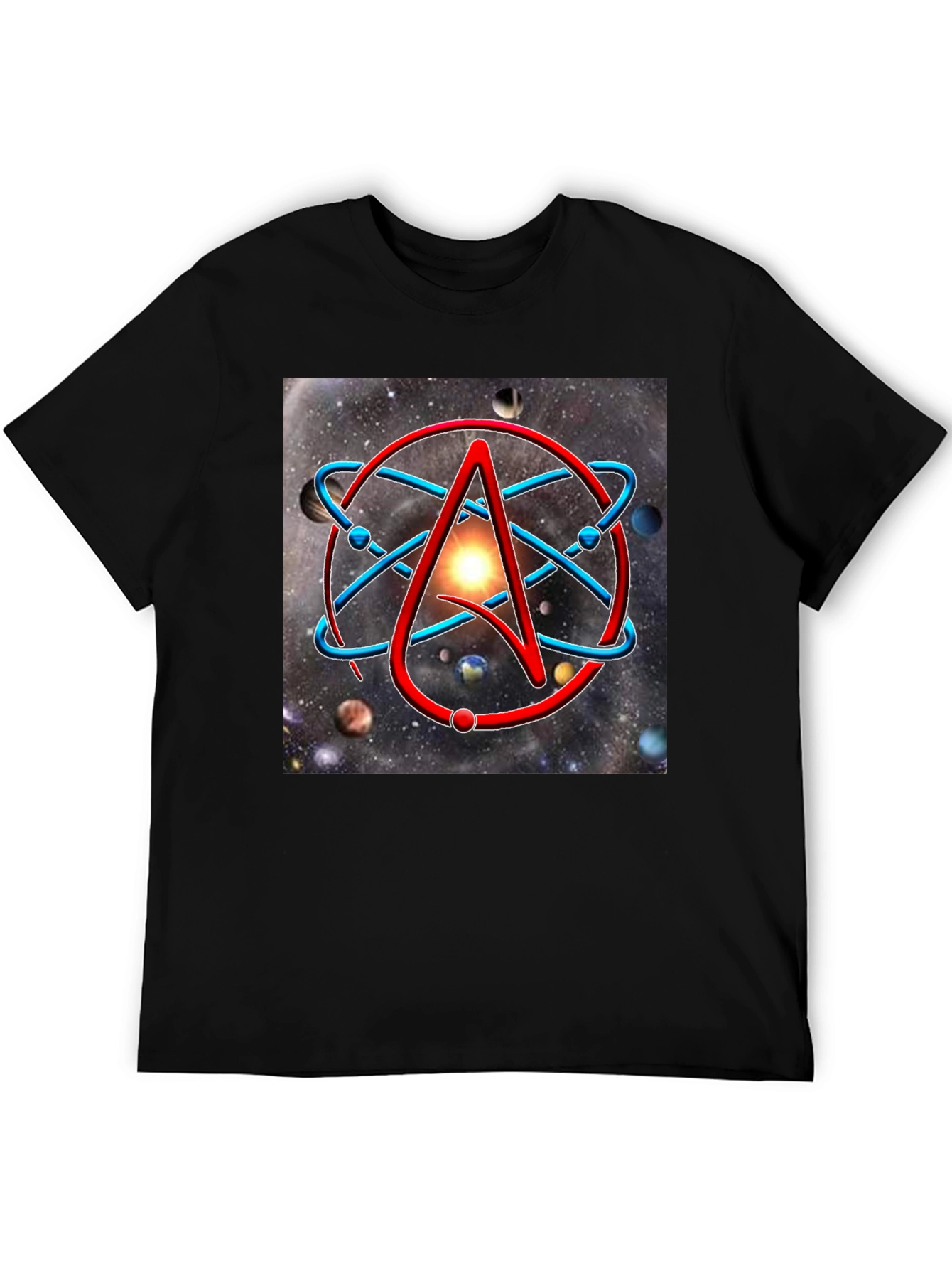 Atheist Symbol T-Shirt - Space Galaxy Design