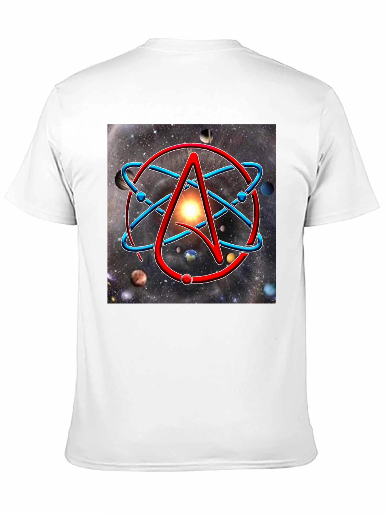 Atheist Symbol T-Shirt - Space Galaxy Design