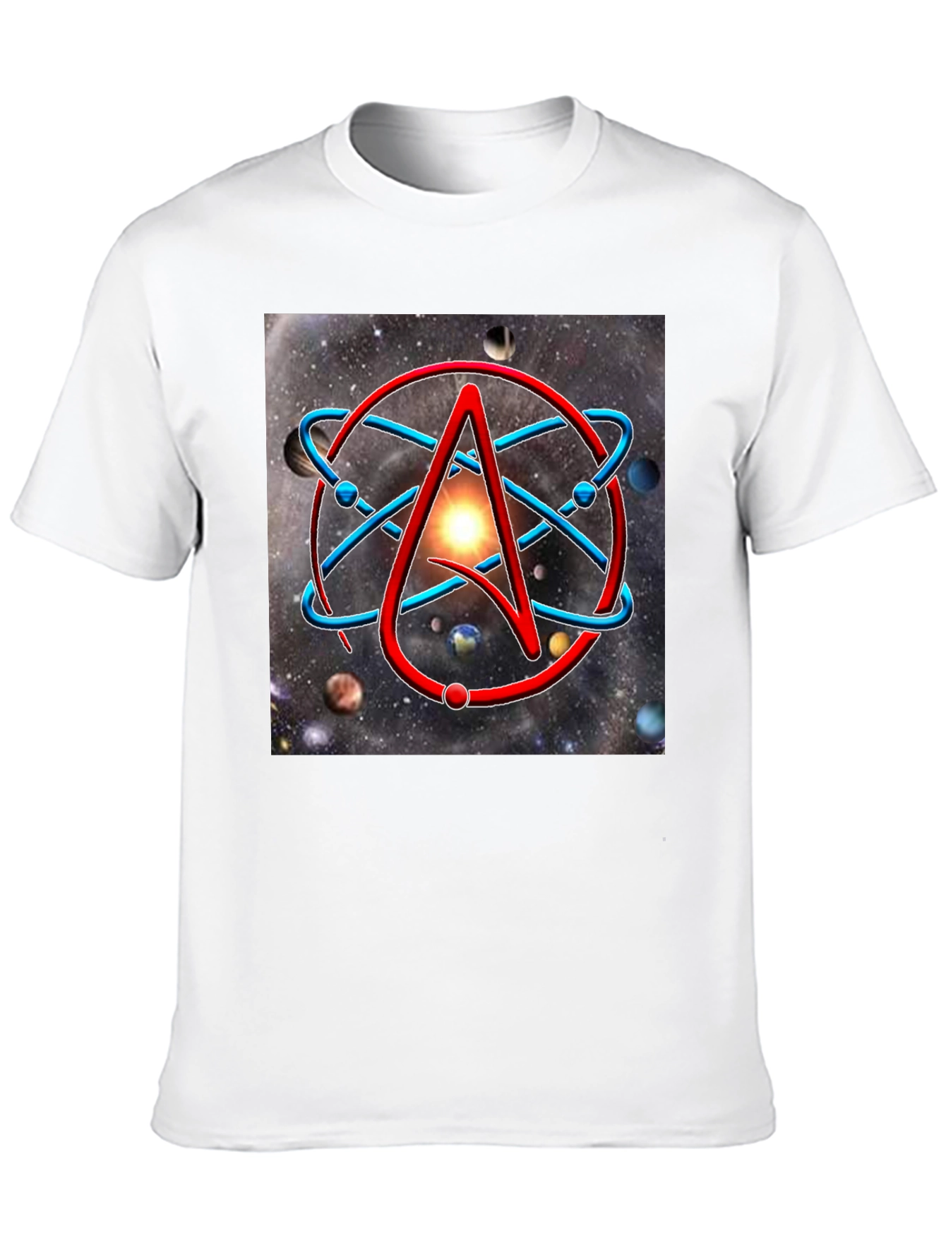 Atheist Symbol T-Shirt - Space Galaxy Design