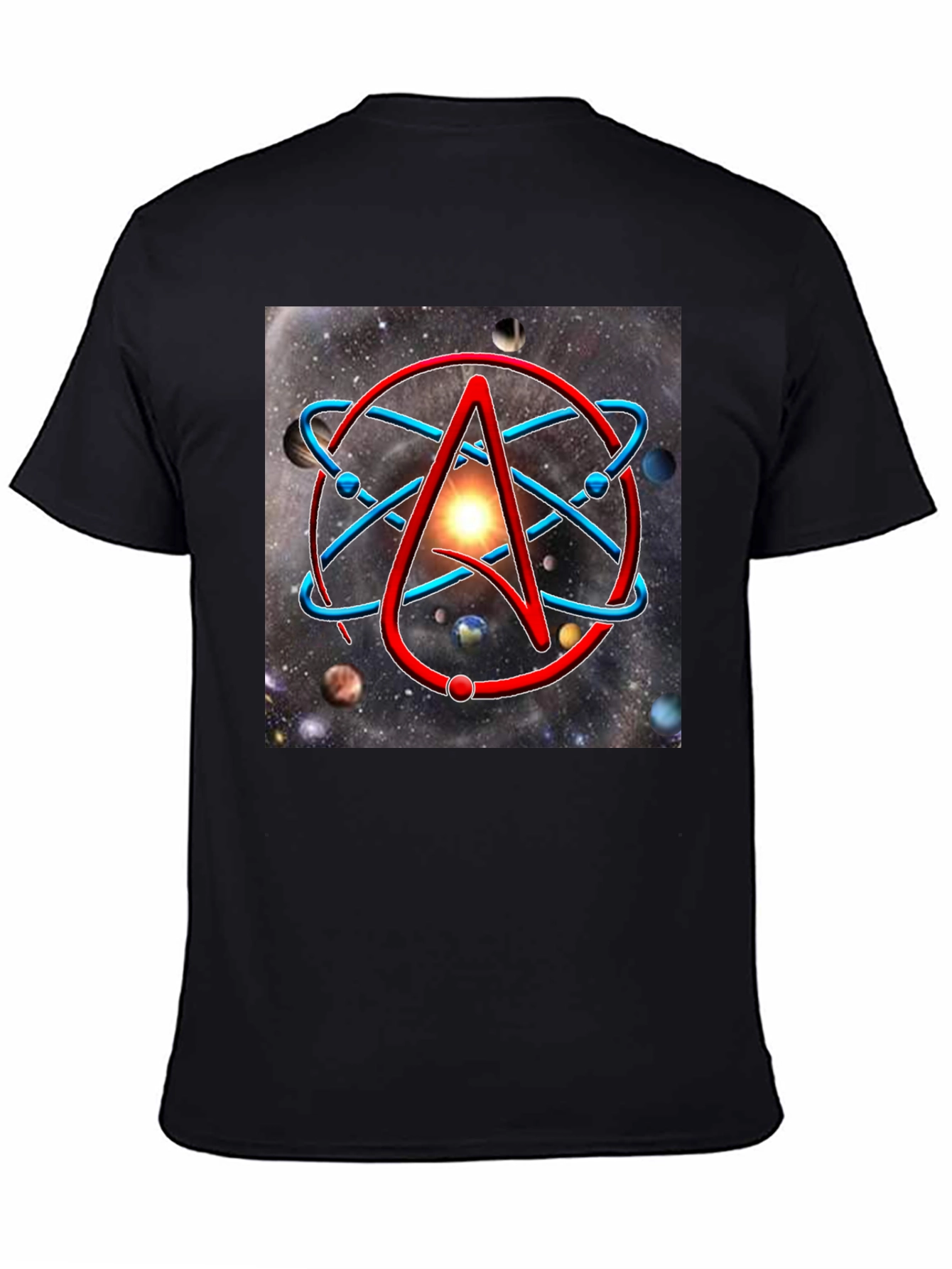 Atheist Symbol T-Shirt - Space Galaxy Design