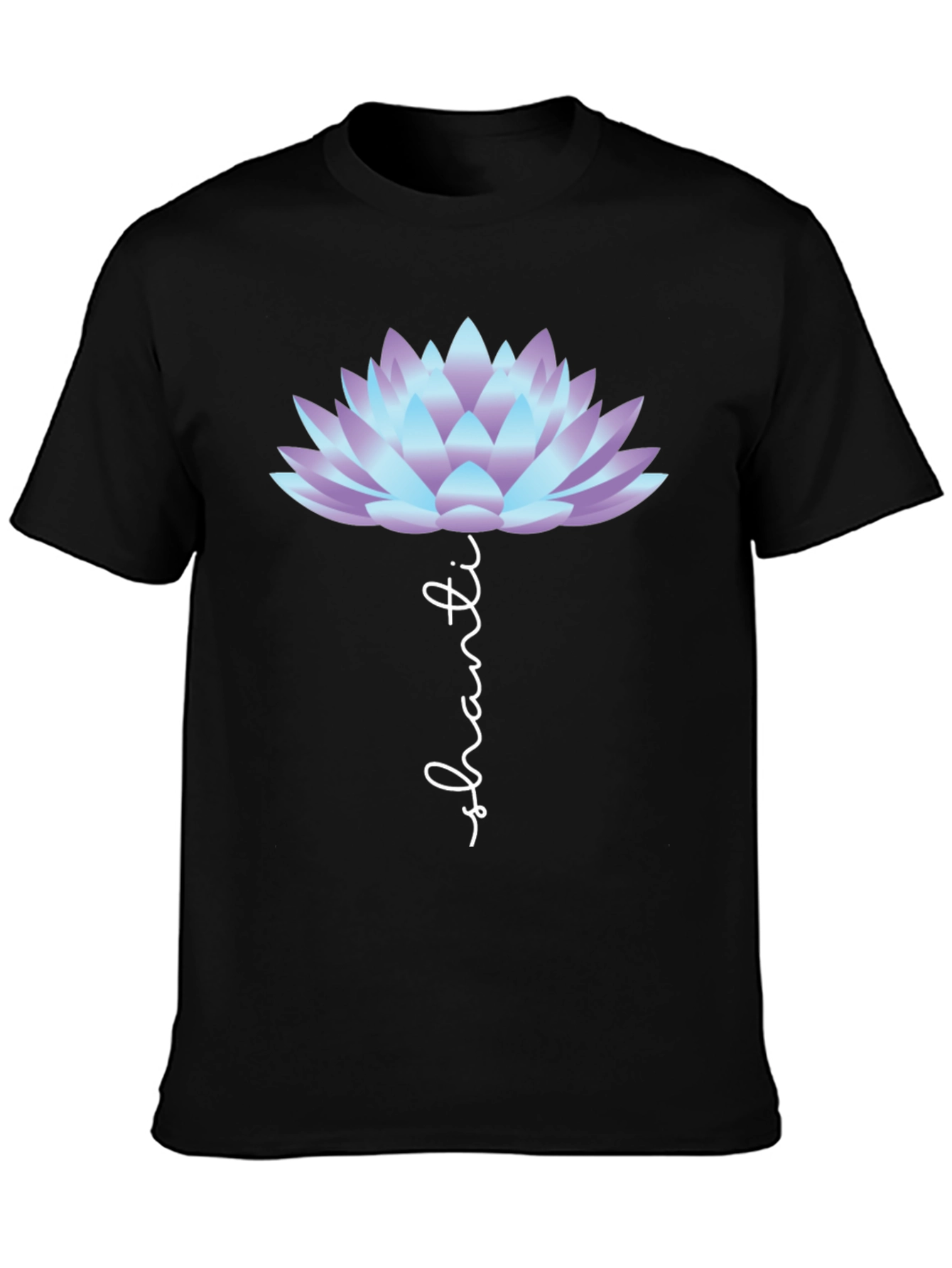 Shanti Lotus Flower Graphic Tee - Black Casual T-Shirt