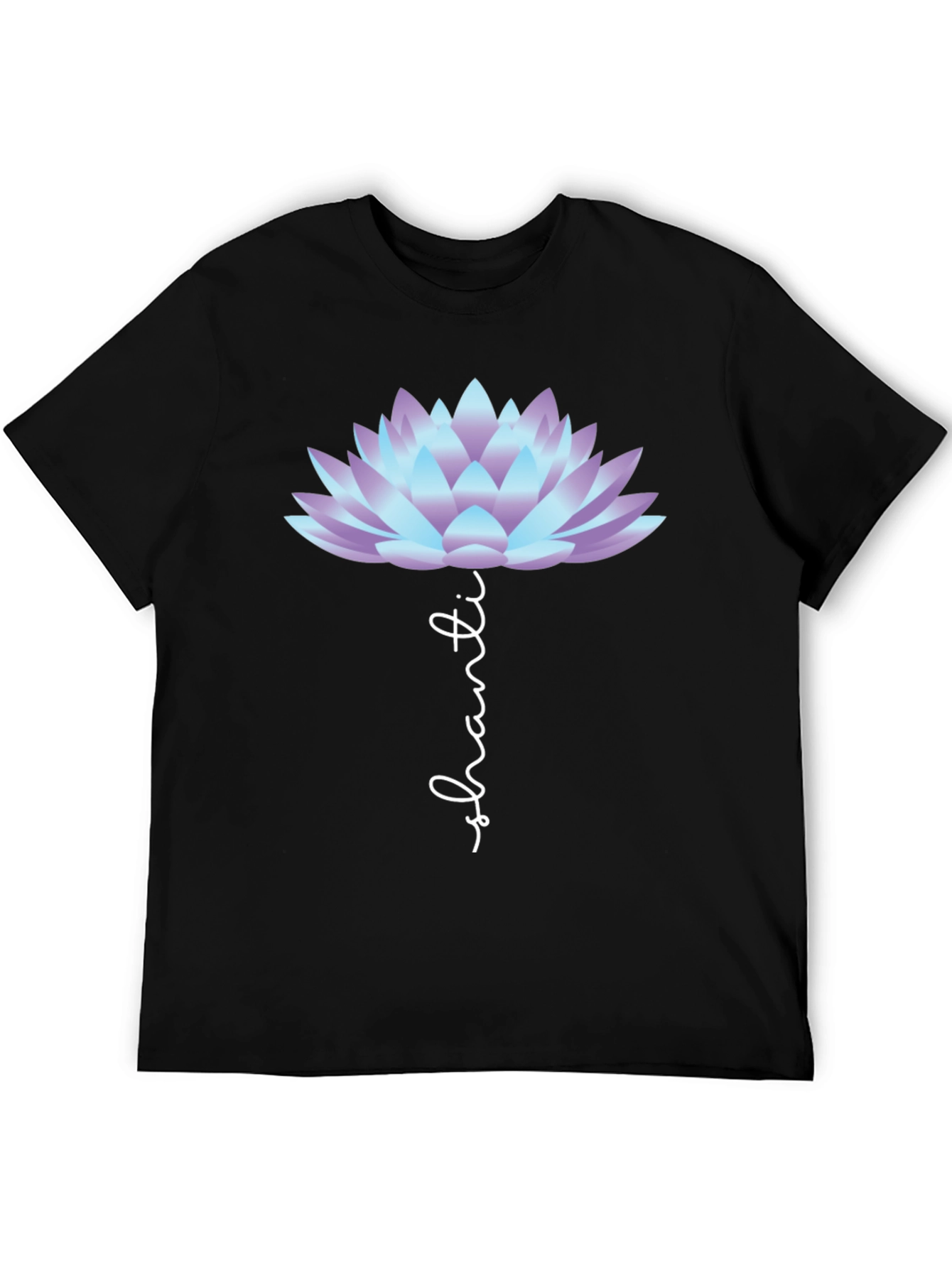 Shanti Lotus Flower Graphic Tee - Black Casual T-Shirt