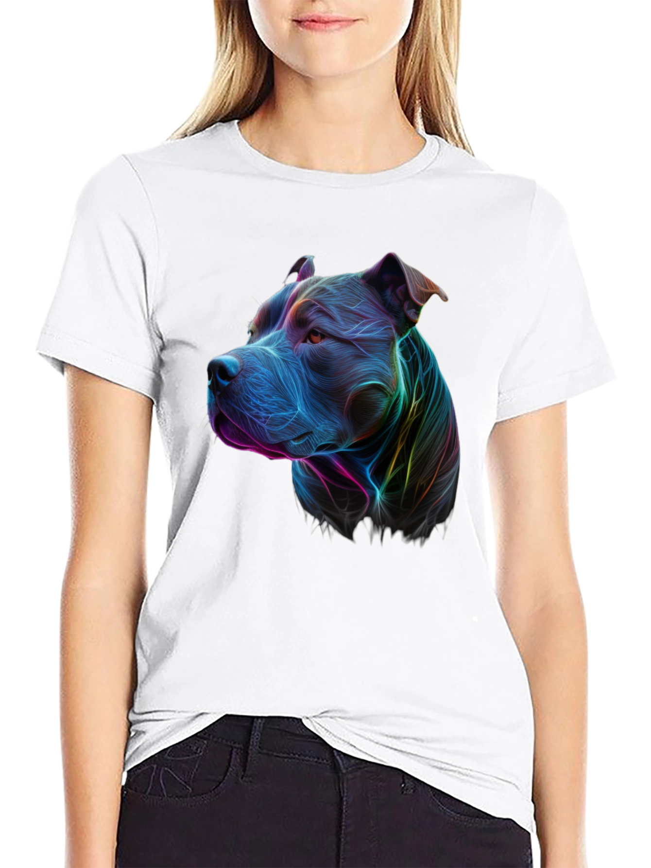 Vibrant Pitbull Graphic Tee - Unique Dog Lover Shirt