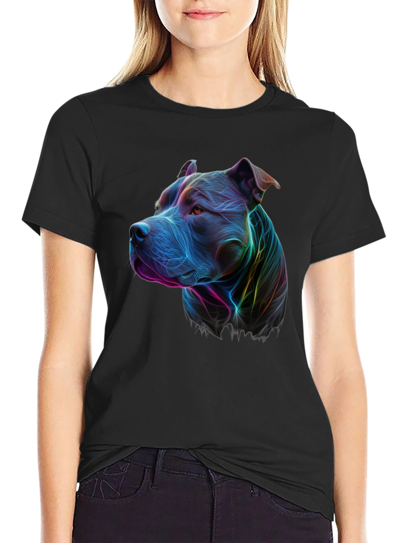 Vibrant Pitbull Graphic Tee - Unique Dog Lover Shirt