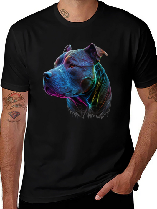 Vibrant Pitbull Graphic Tee - Unique Dog Lover Shirt
