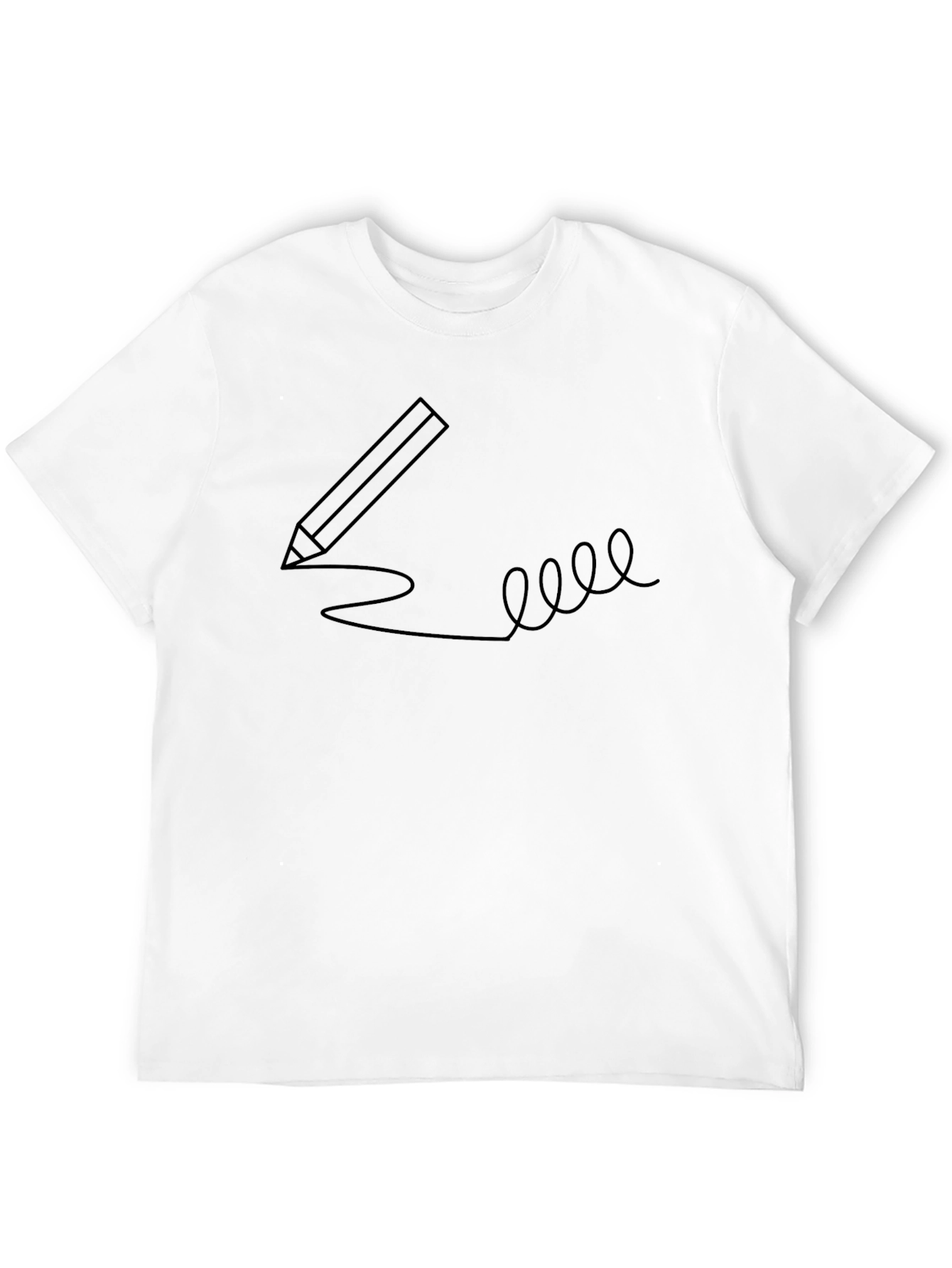 Creative Pencil Sketch Graphic Tee - Black