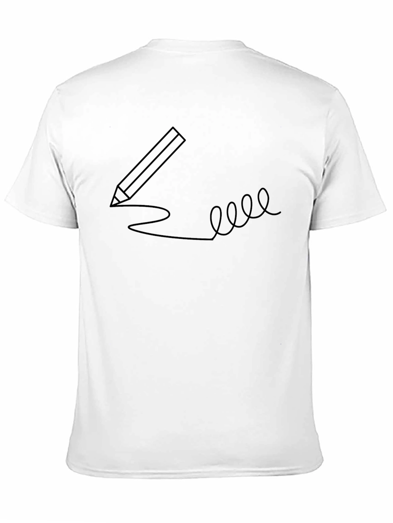 Creative Pencil Sketch Graphic Tee - Black