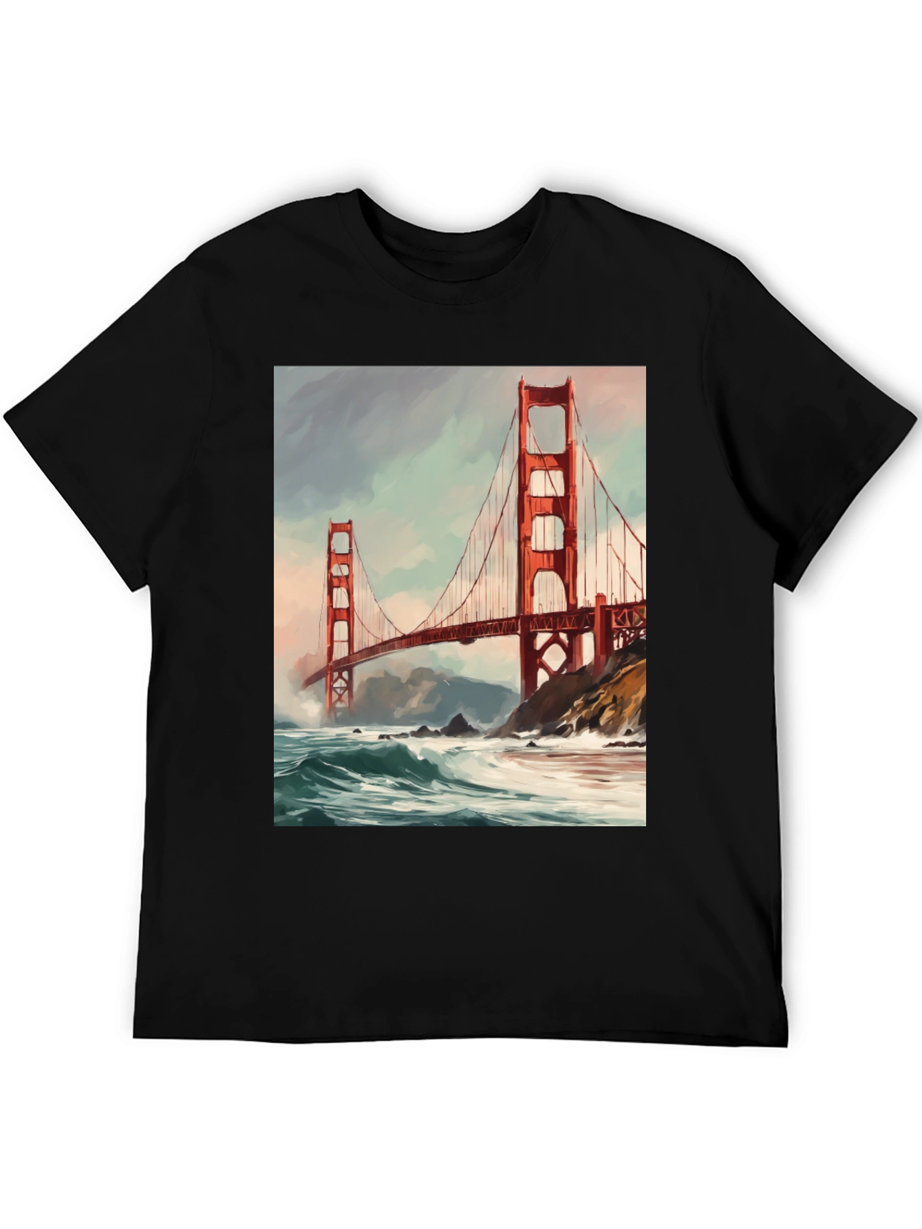 Golden Gate Bridge Black T-Shirt