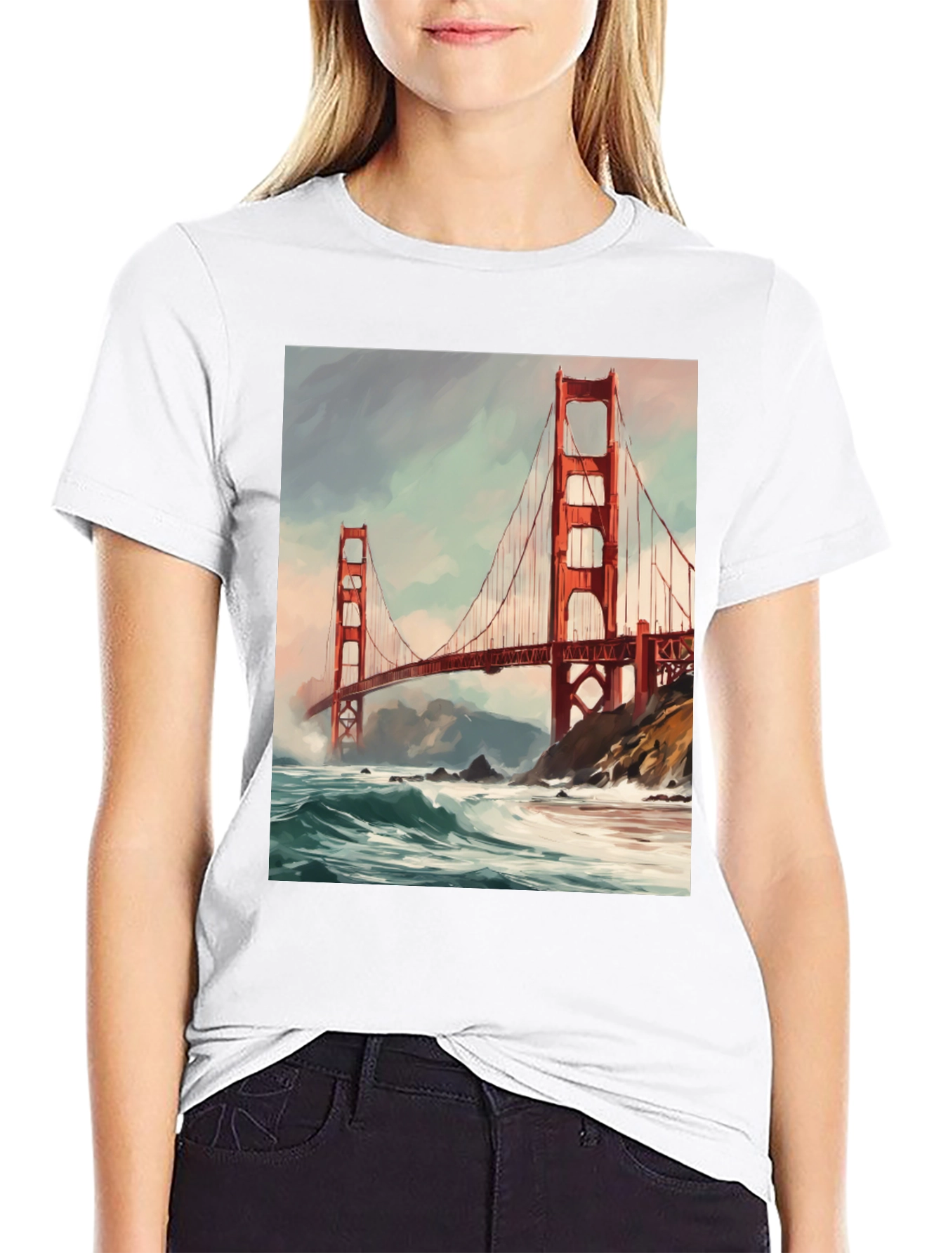 Golden Gate Bridge Black T-Shirt