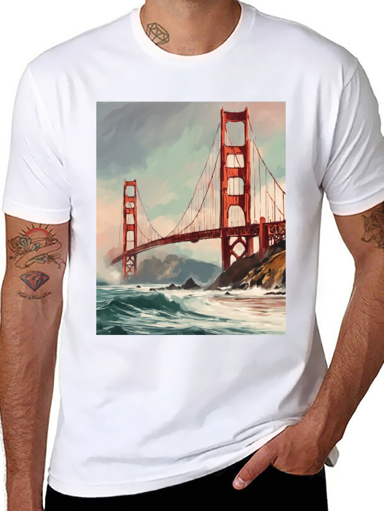 Golden Gate Bridge Black T-Shirt