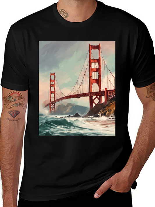 Golden Gate Bridge Black T-Shirt
