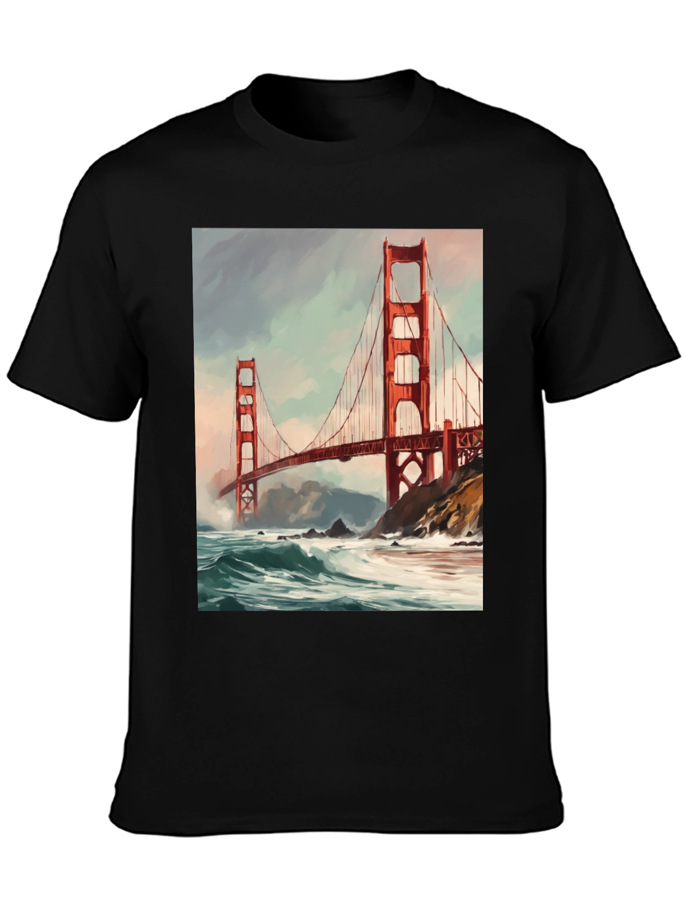 Golden Gate Bridge Black T-Shirt