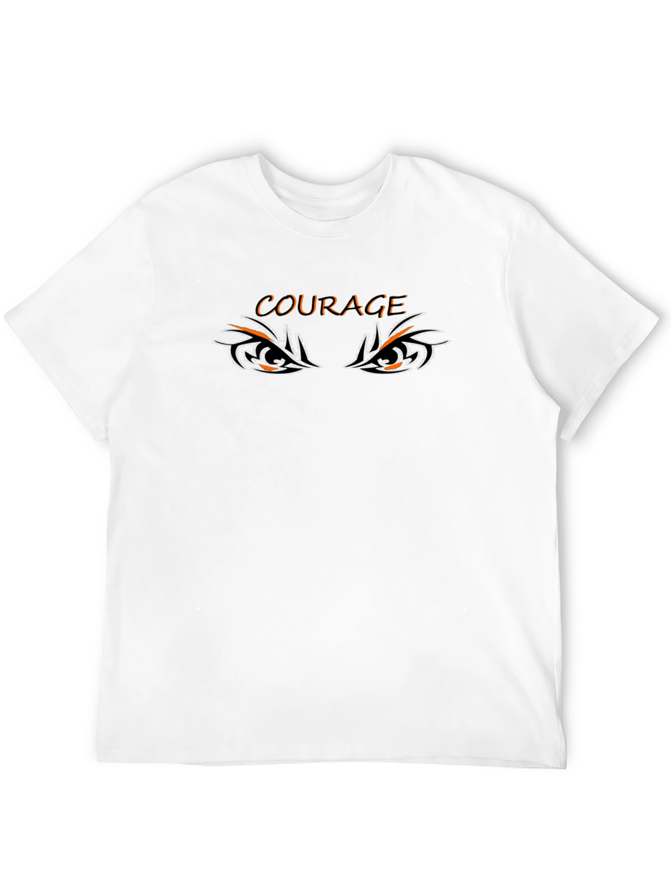 Courage Graphic Print Crew Neck Black T-Shirt