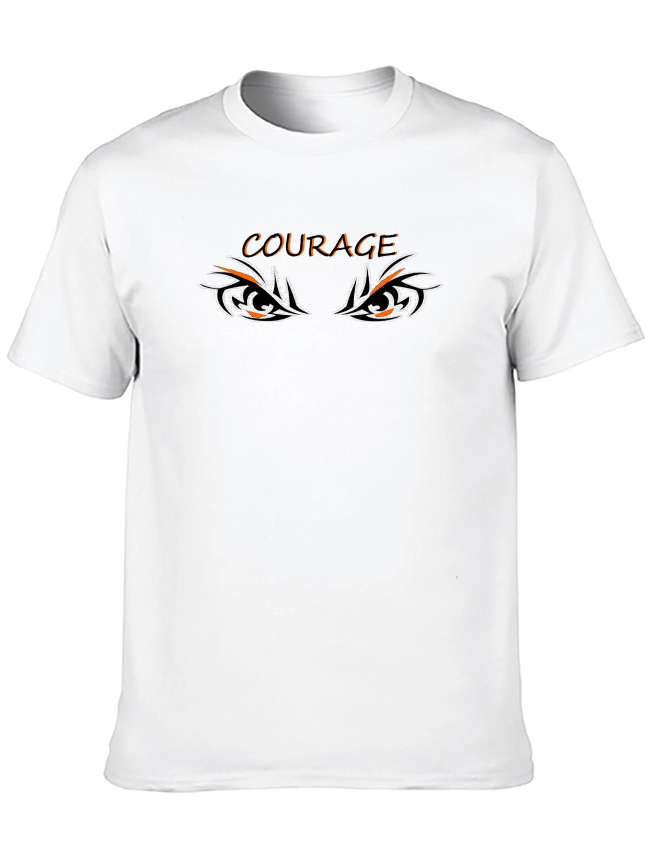 Courage Graphic Print Crew Neck Black T-Shirt
