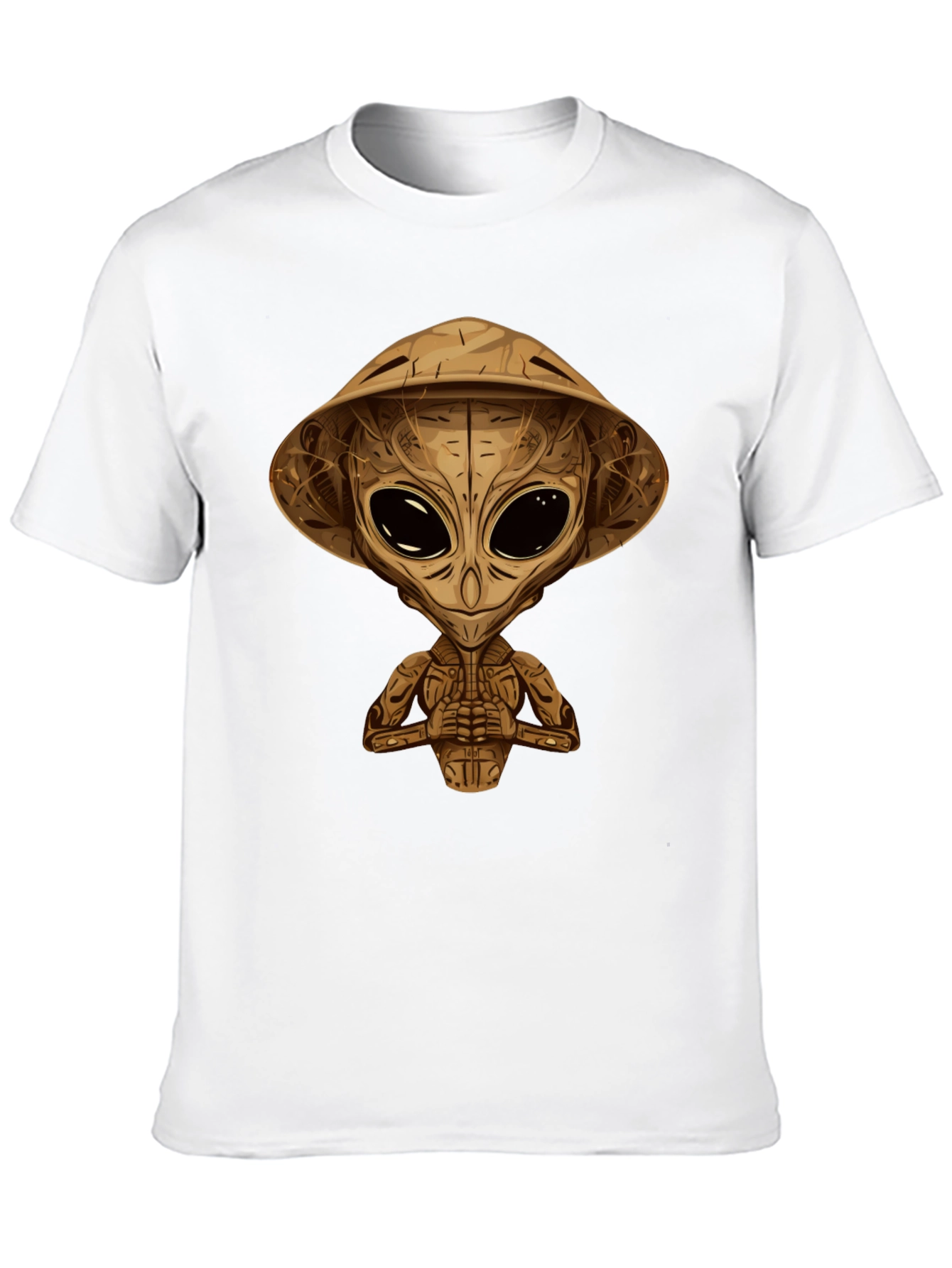 Alien Samurai Graphic Tee - Black Cotton T-Shirt