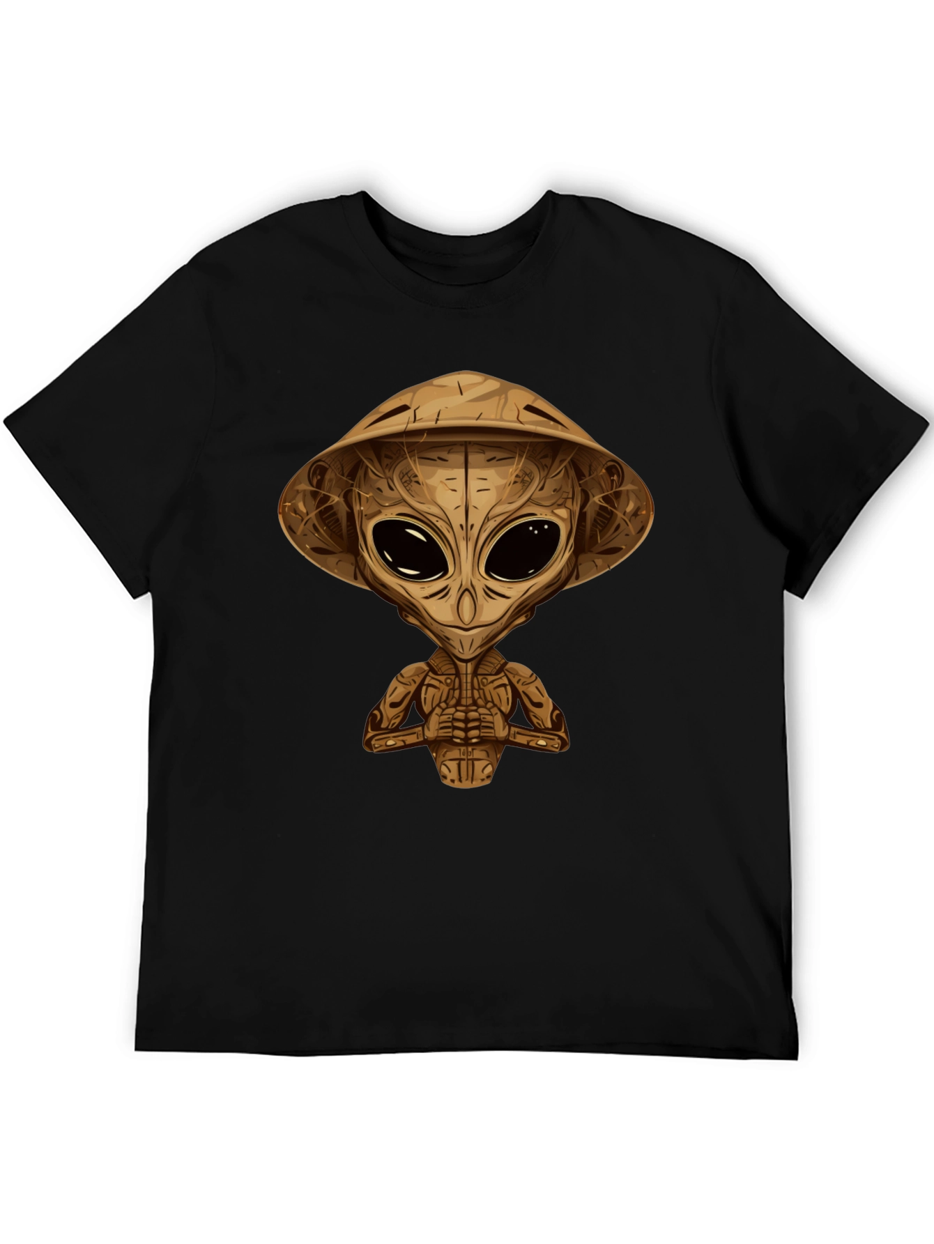 Alien Samurai Graphic Tee - Black Cotton T-Shirt