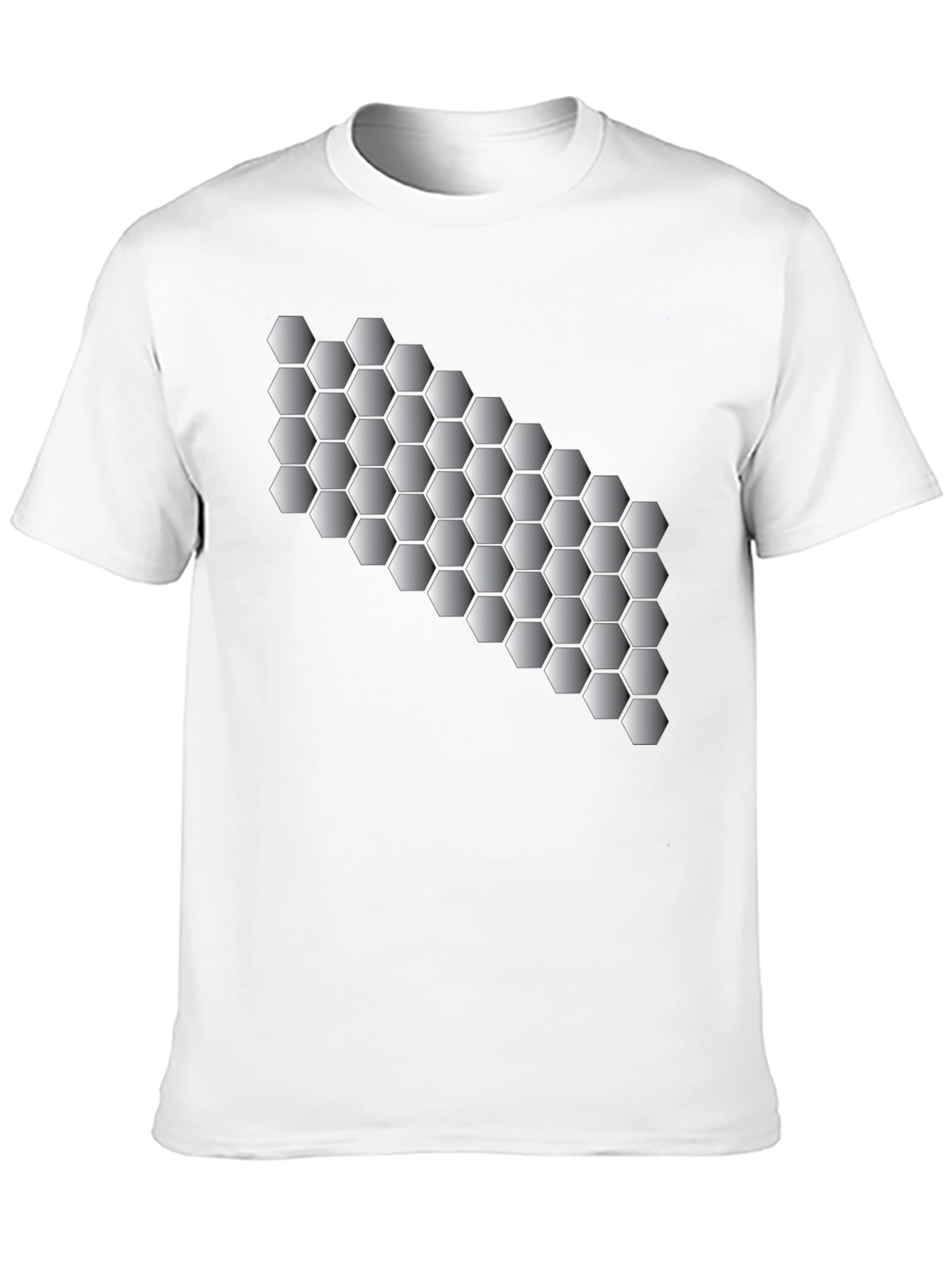 Geometric Hexagon Pattern Black T-Shirt