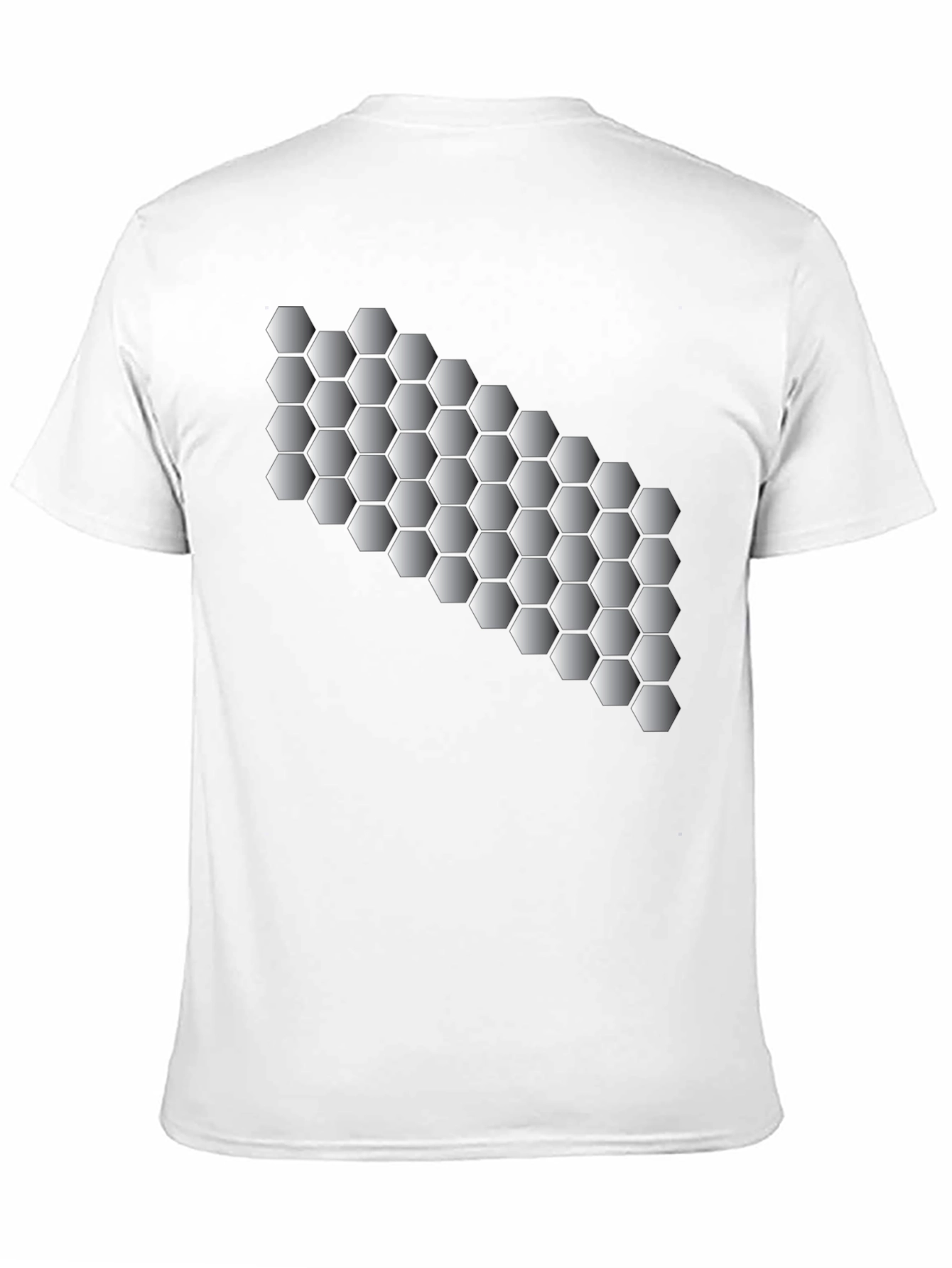 Geometric Hexagon Pattern Black T-Shirt