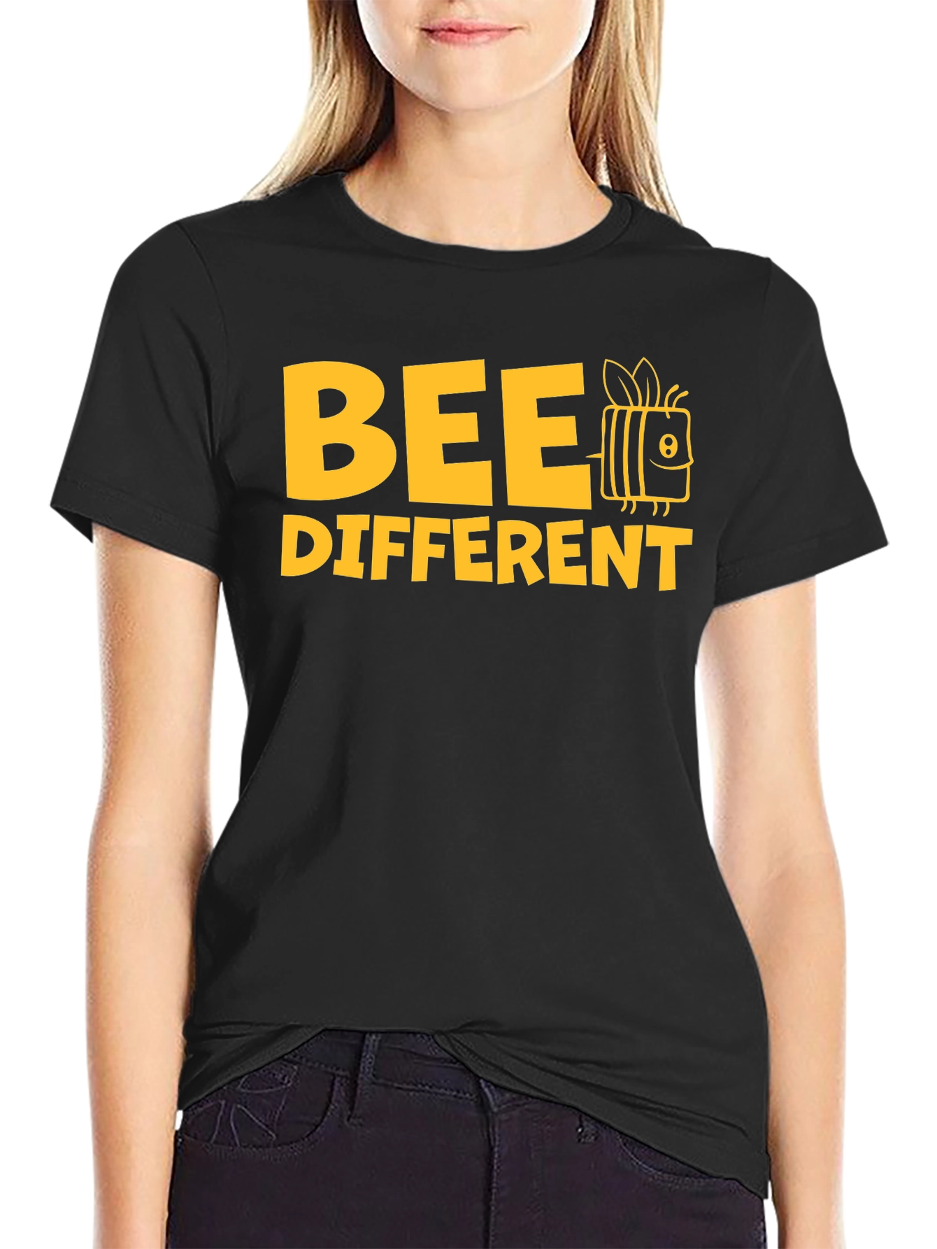Bee Different Graphic Tee - Black Cotton Shirt
