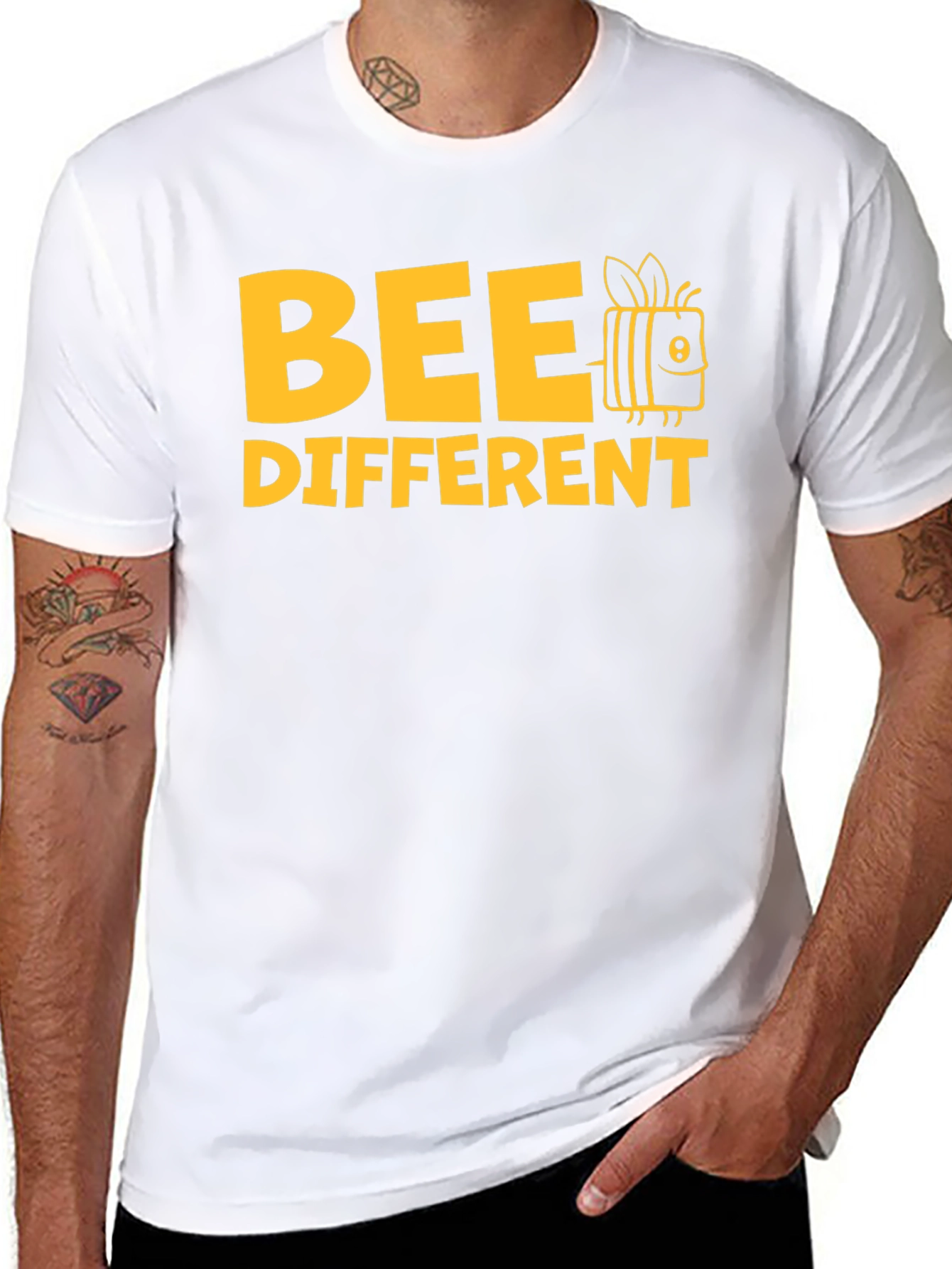 Bee Different Graphic Tee - Black Cotton Shirt