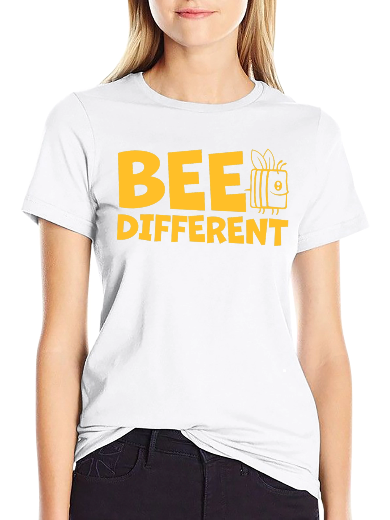 Bee Different Graphic Tee - Black Cotton Shirt